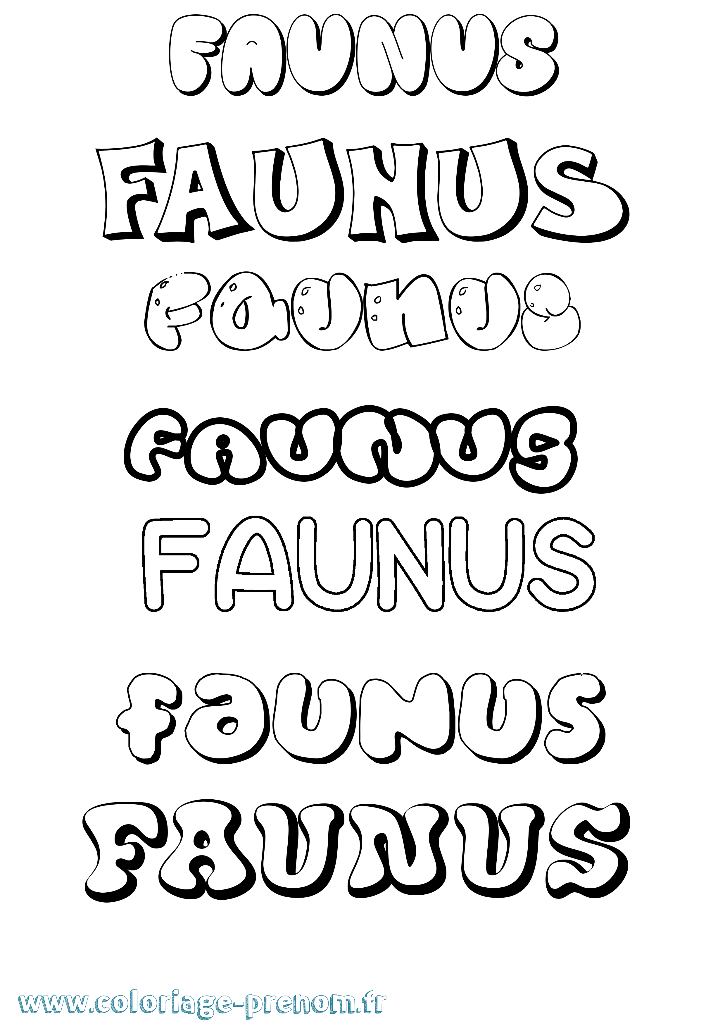 Coloriage Faunus Bubble Coloriage prénom Faunus Bubble