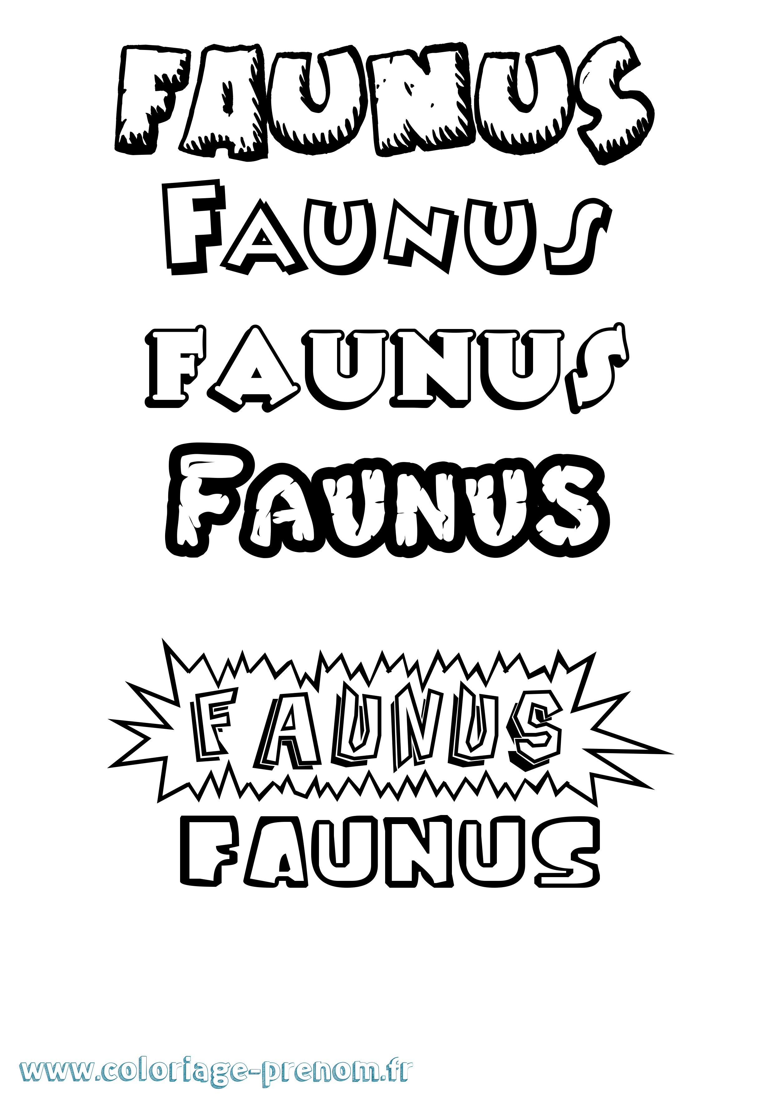 Coloriage Faunus Dessin Animé Coloriage prénom Faunus Dessin Animé