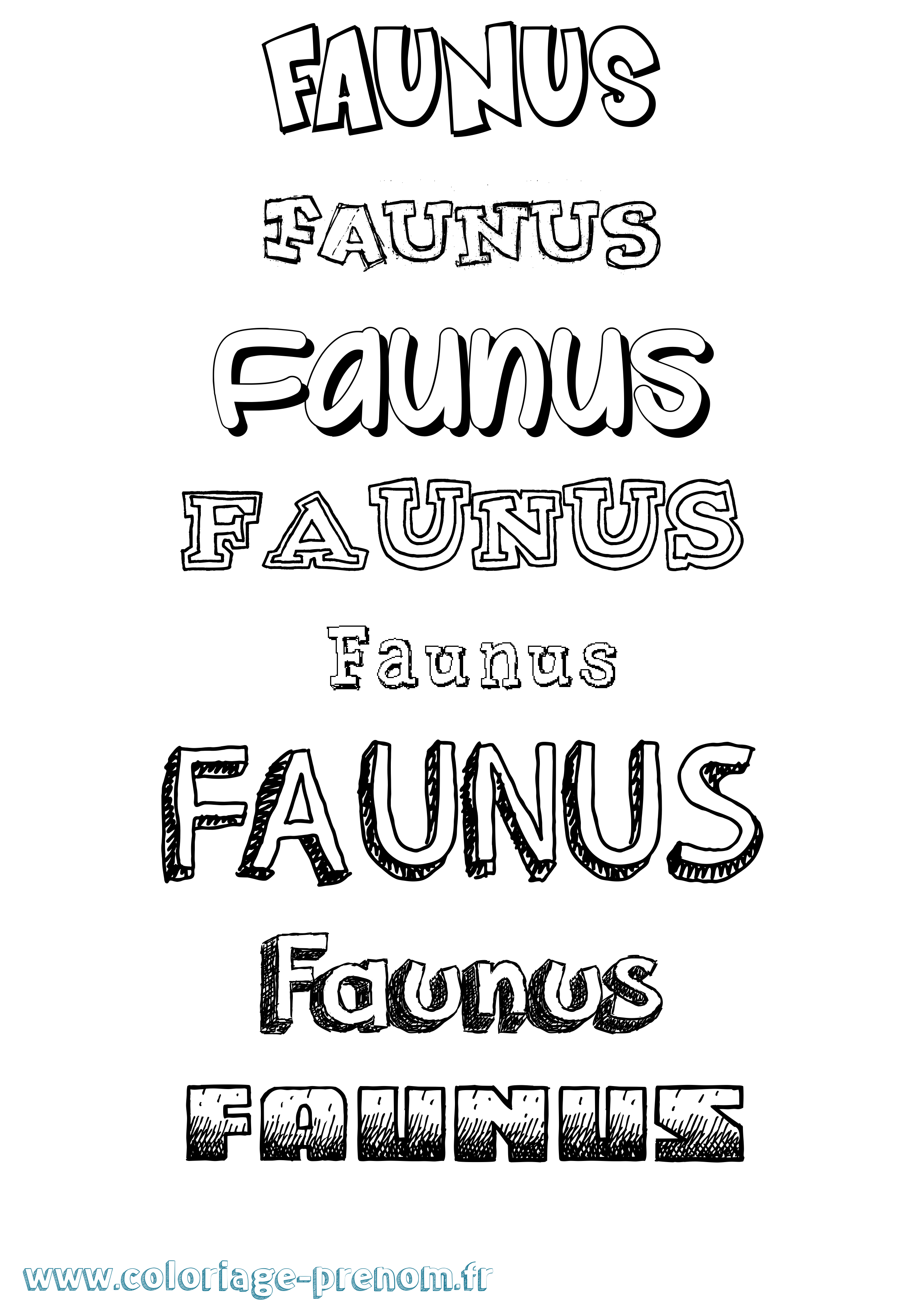 Coloriage prénom Faunus Dessiné