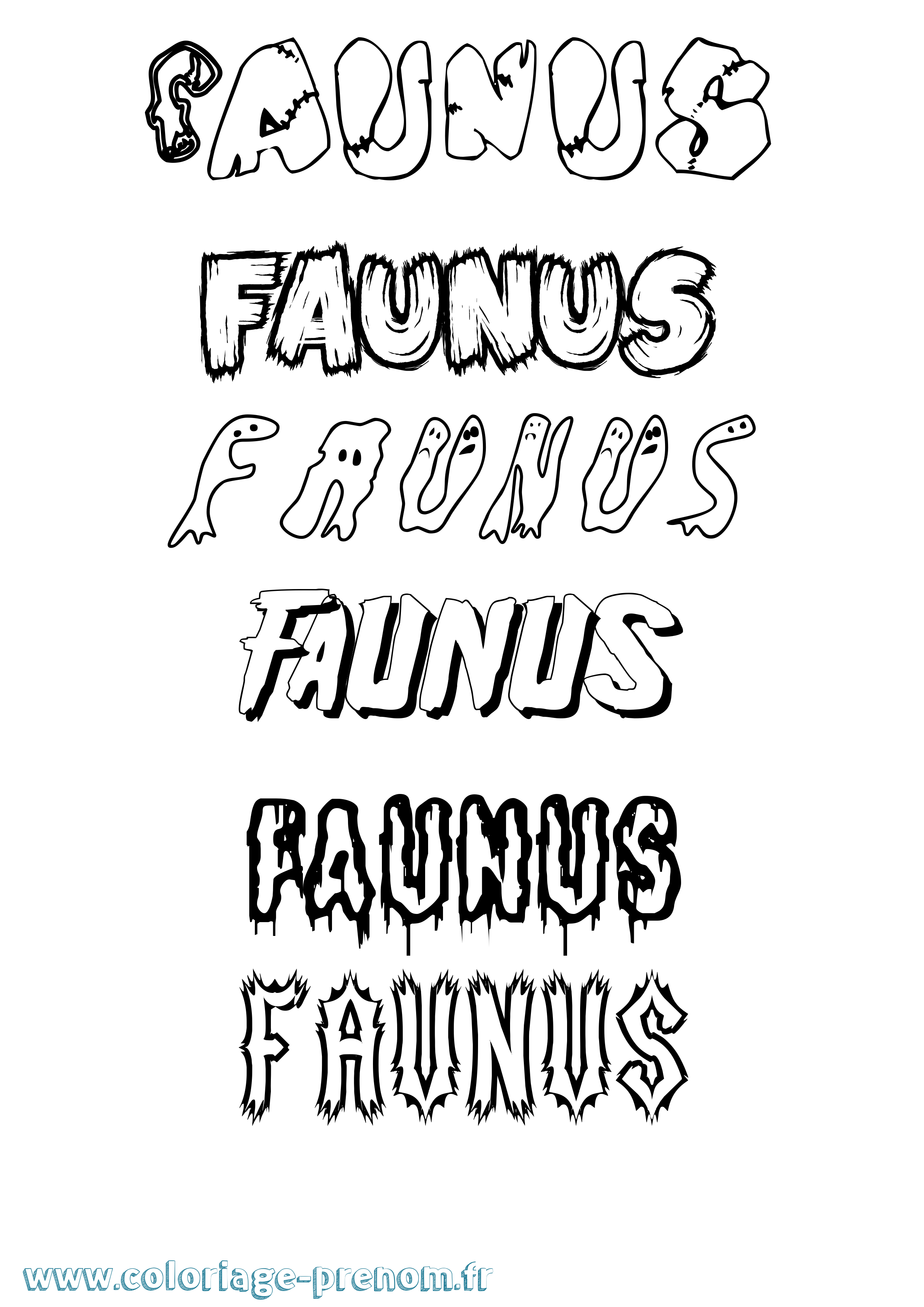 Coloriage prénom Faunus Frisson