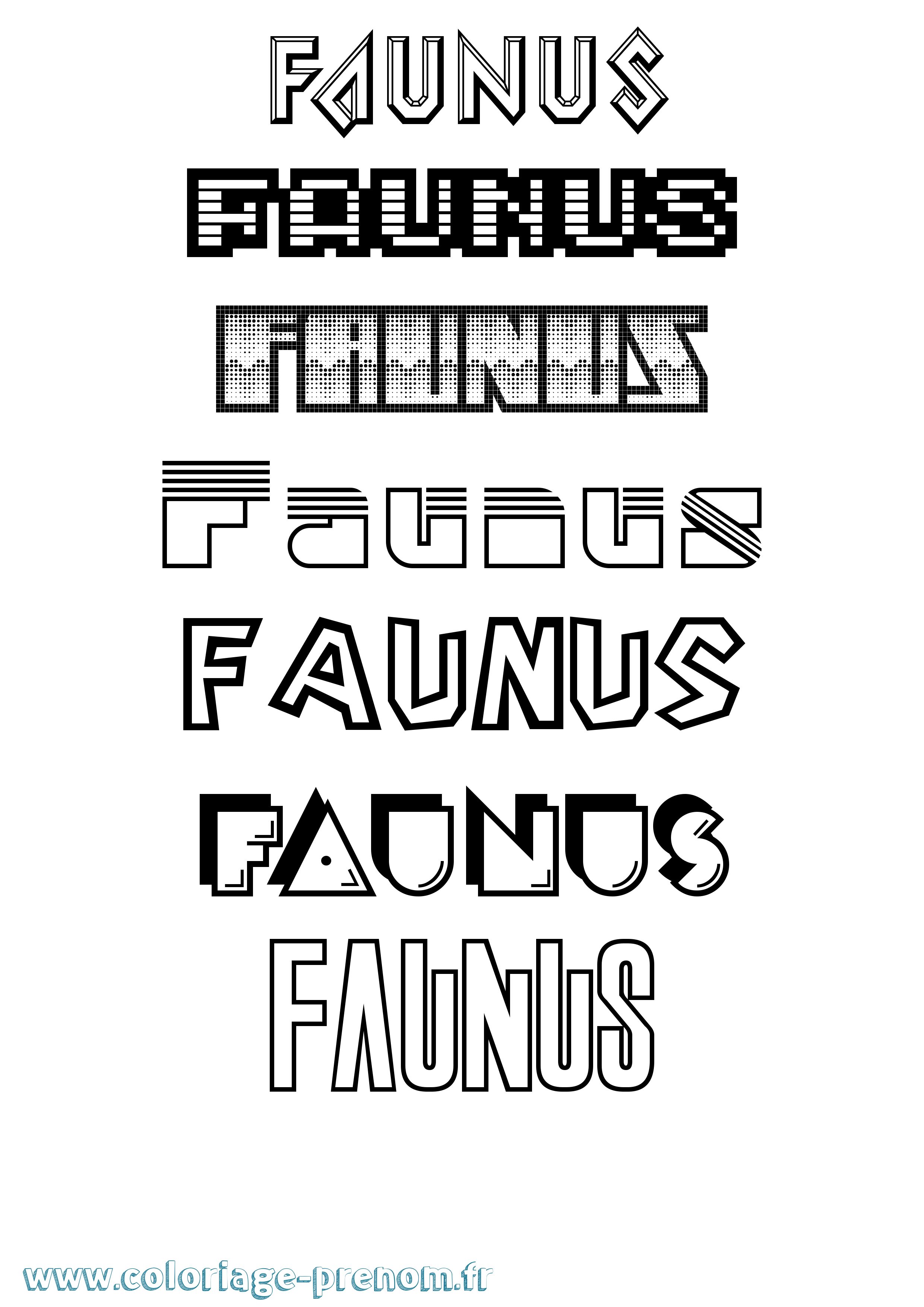Coloriage Faunus Jeux Vidéos Coloriage prénom Faunus Jeux Vidéos