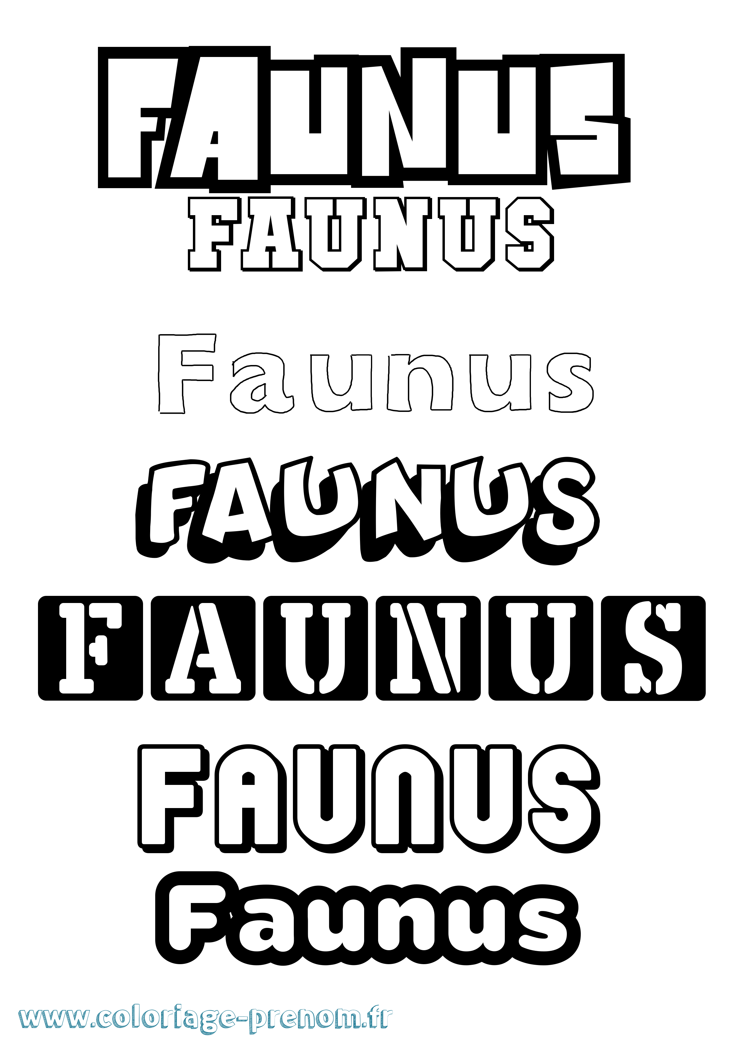 Coloriage Faunus Simple Coloriage prénom Faunus Simple