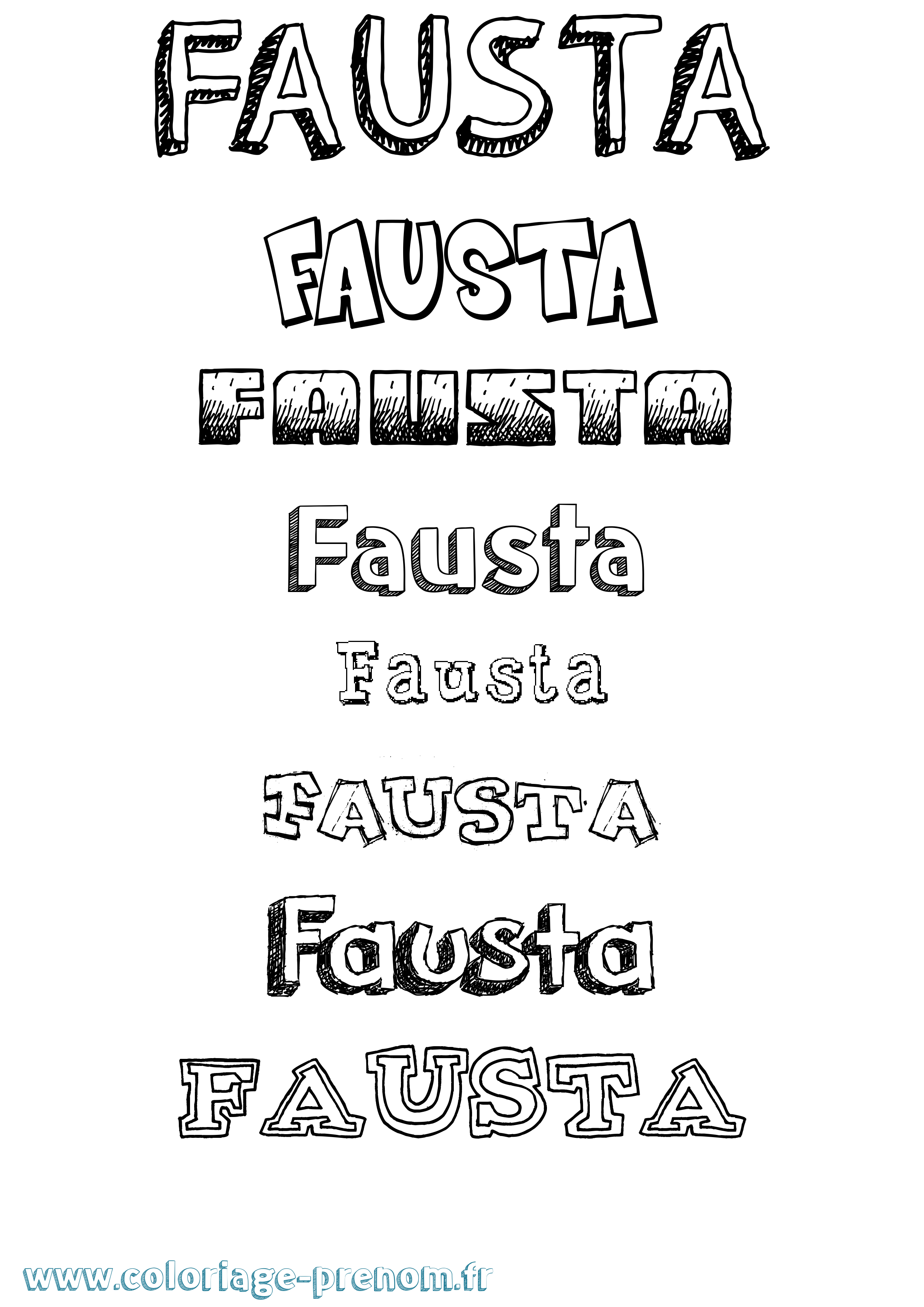 Coloriage prénom Fausta Dessiné