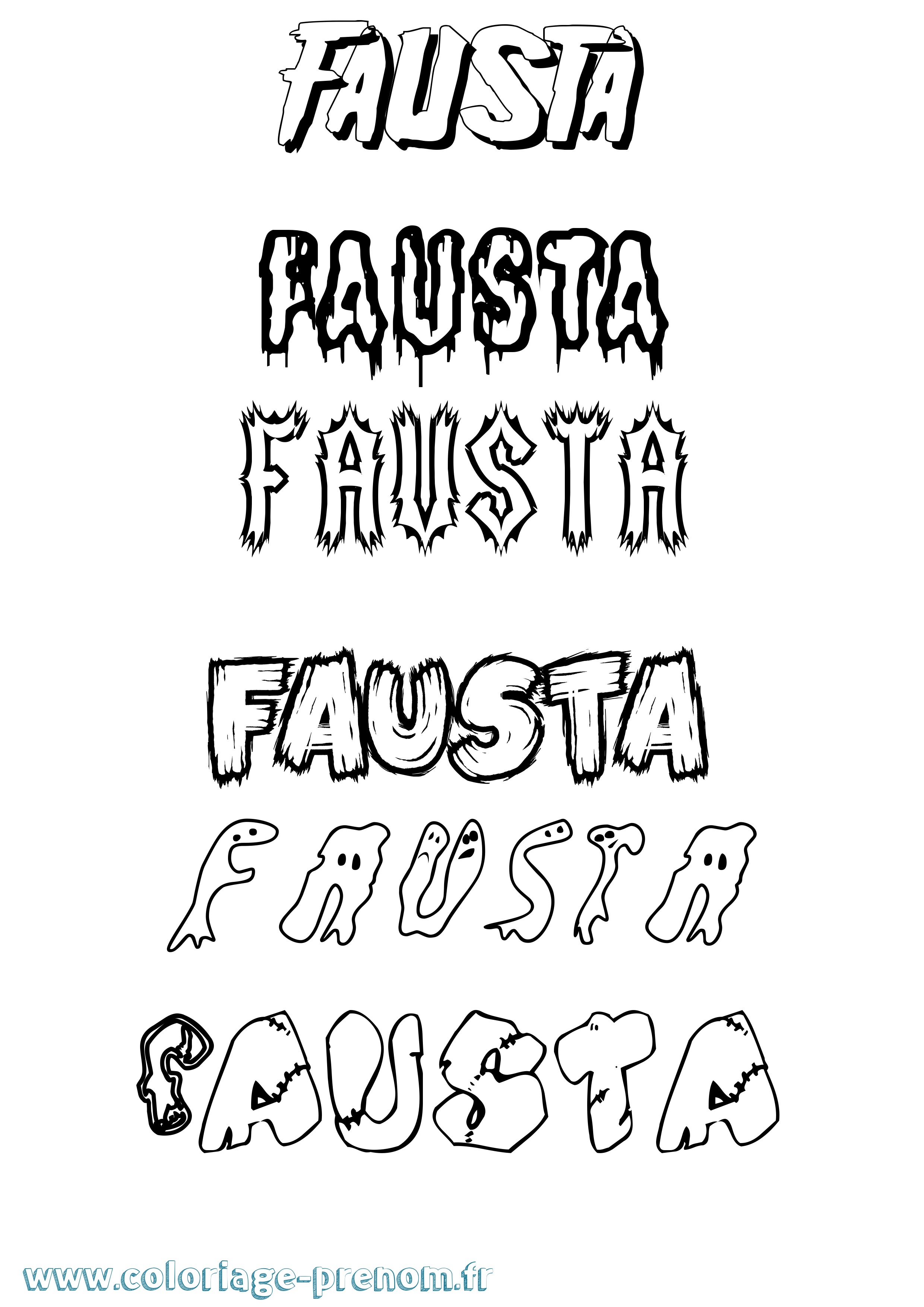 Coloriage prénom Fausta Frisson