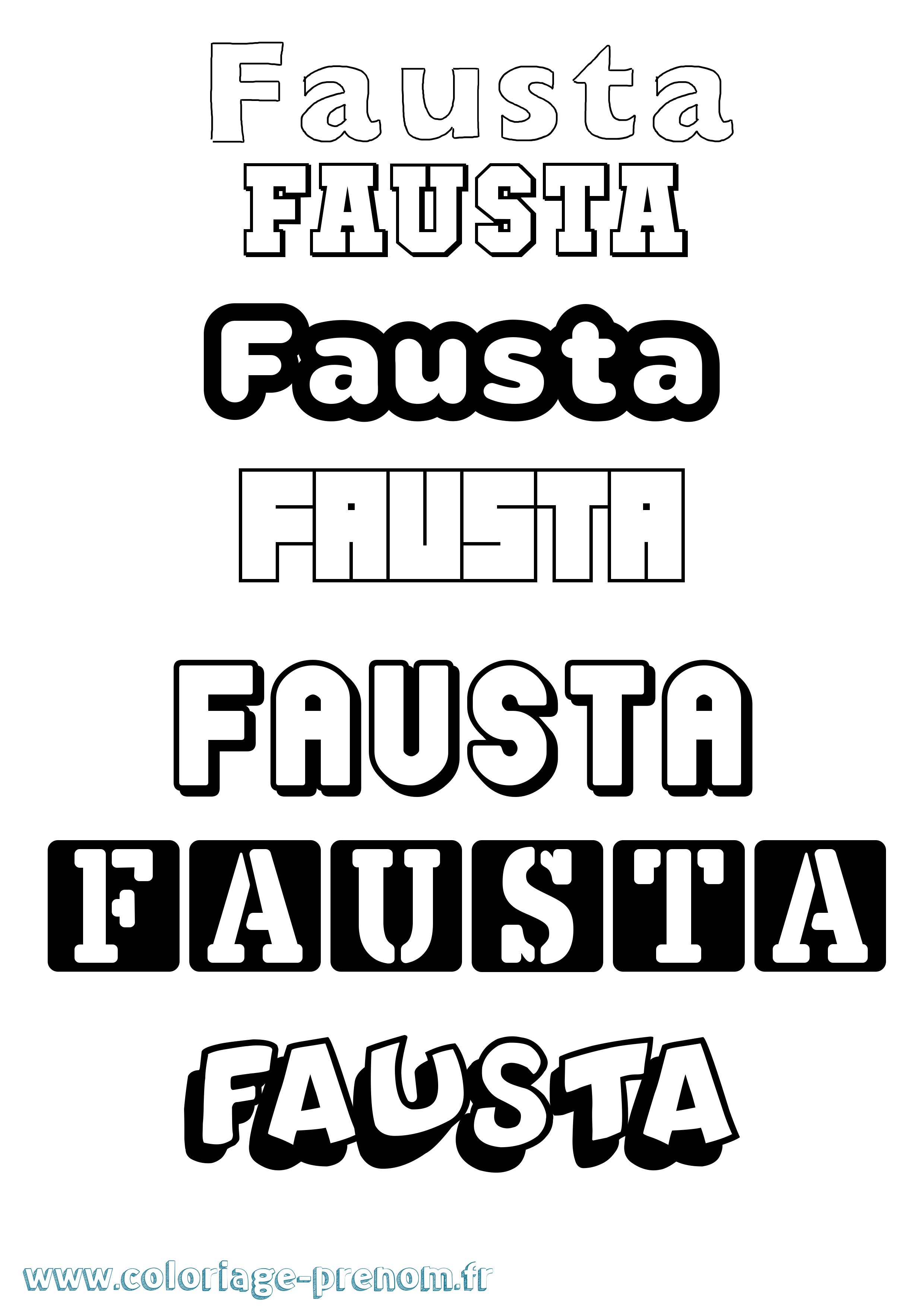 Coloriage prénom Fausta Simple