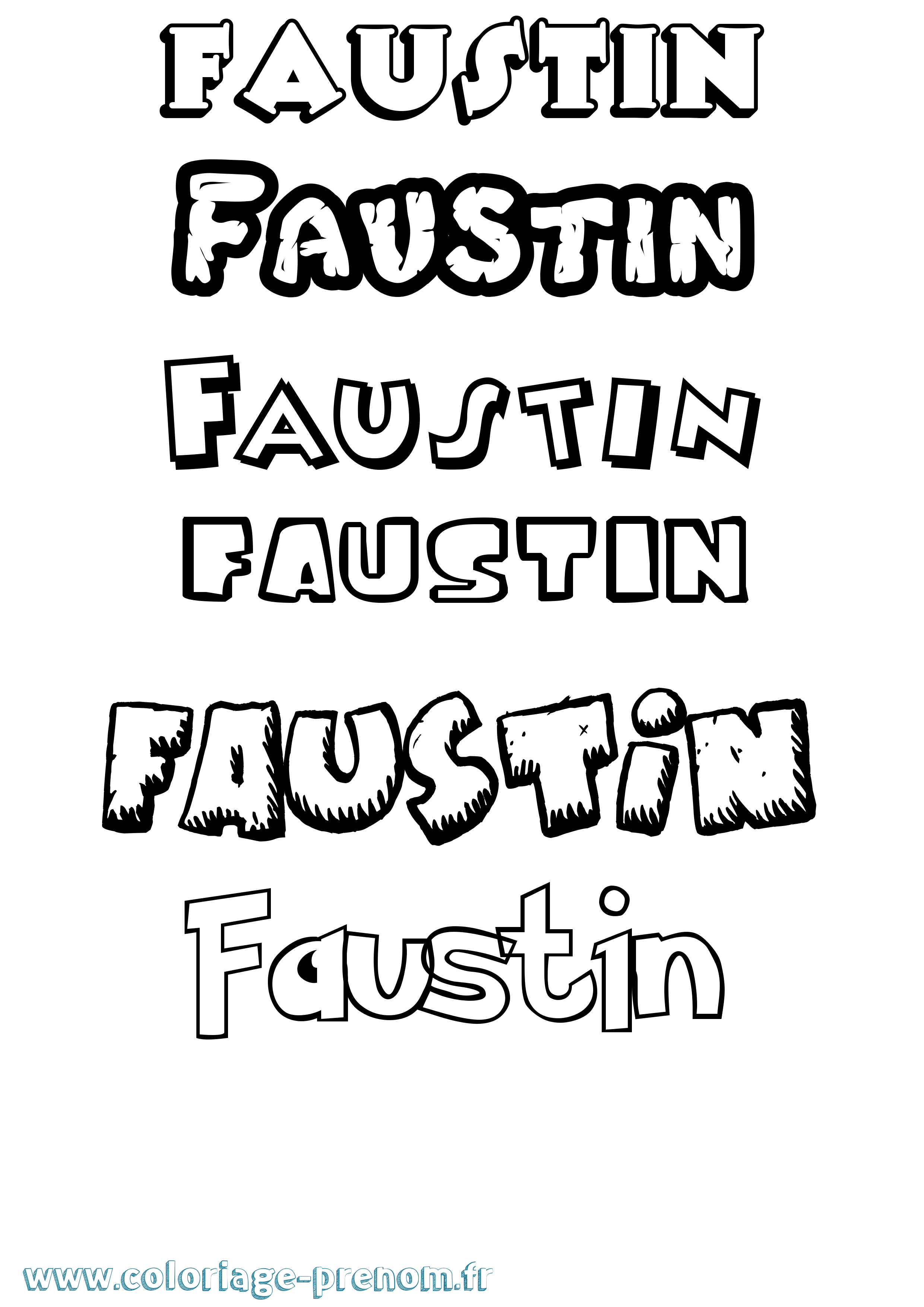 Coloriage prénom Faustin Dessin Animé