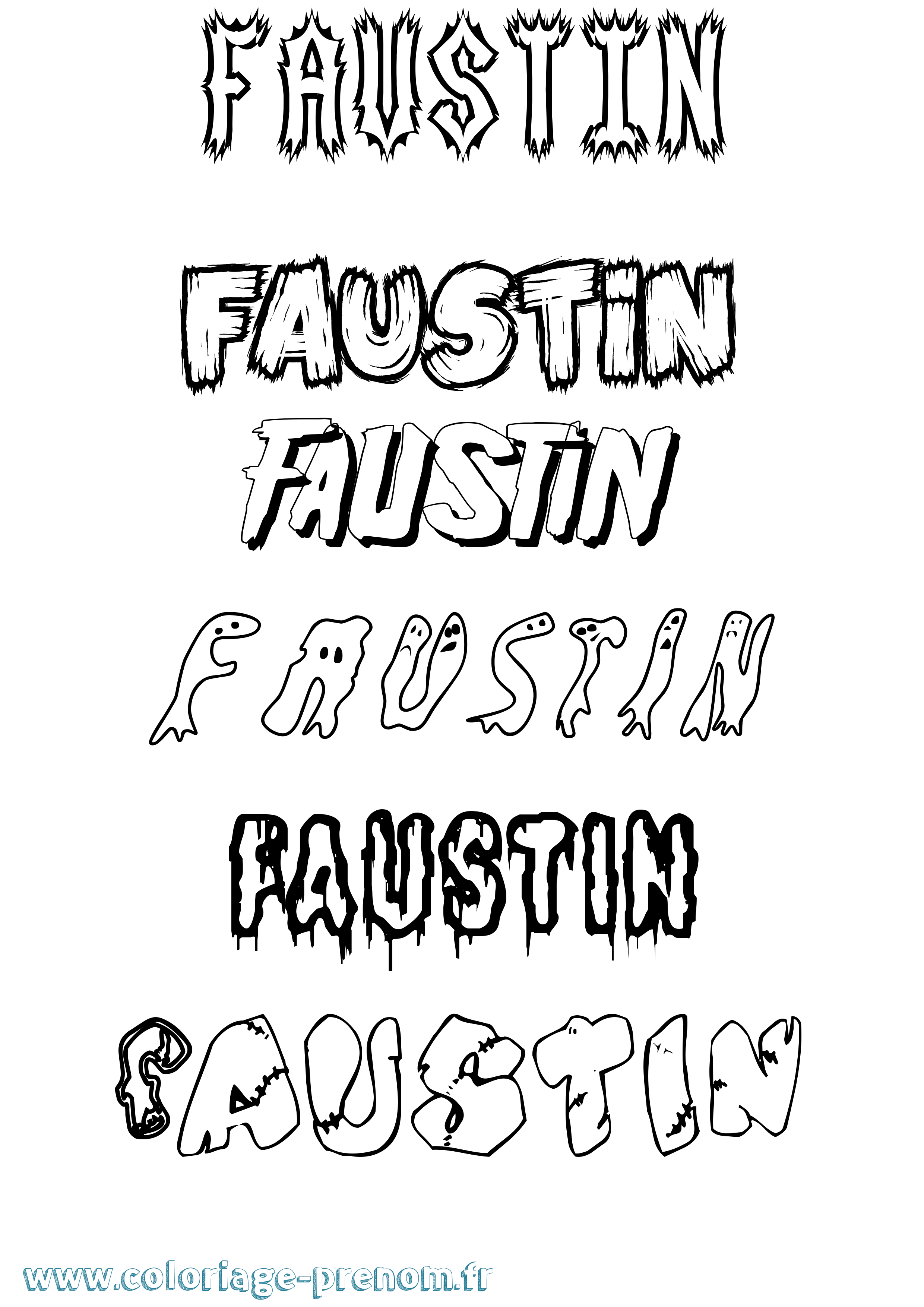 Coloriage prénom Faustin Frisson
