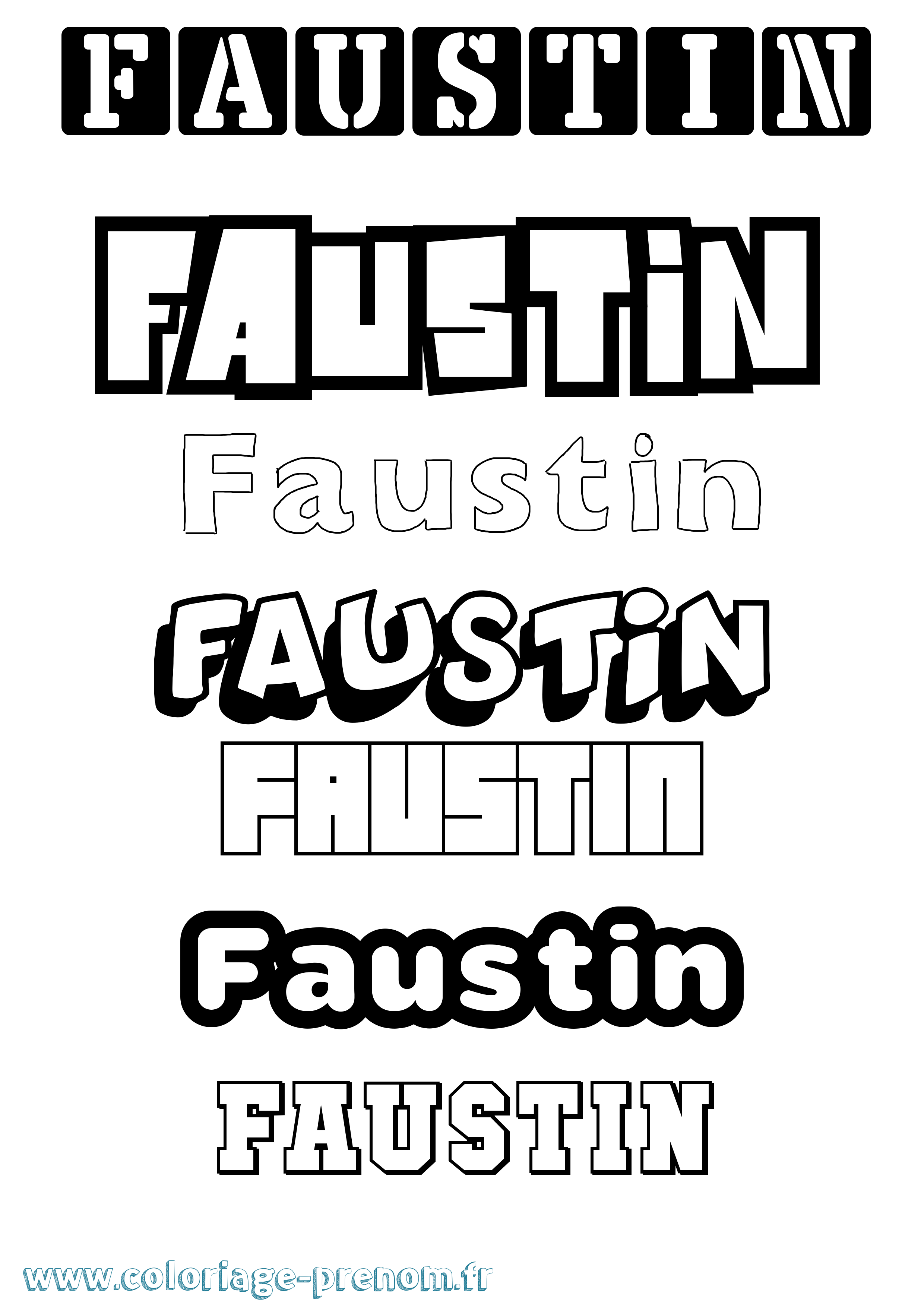 Coloriage prénom Faustin Simple
