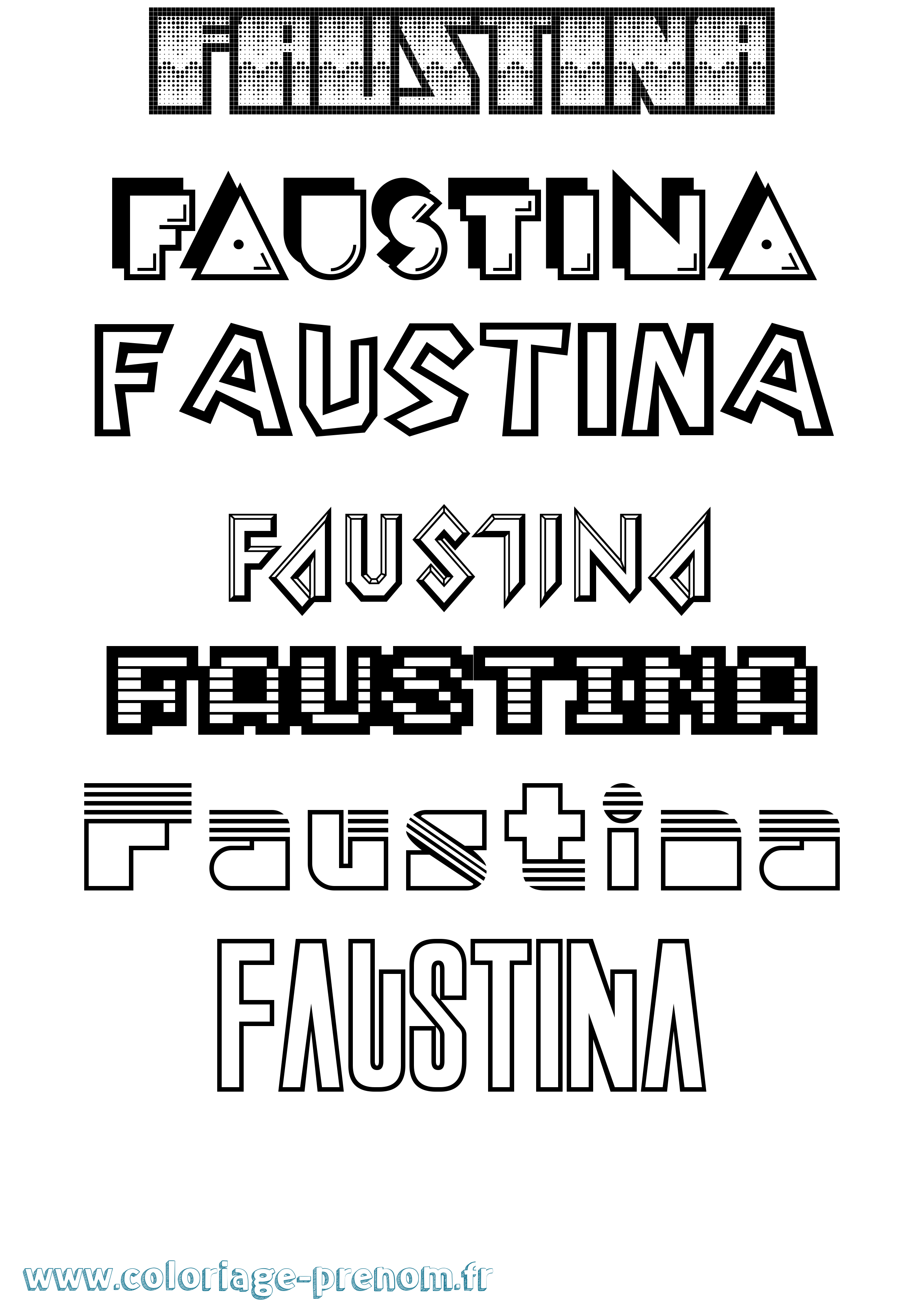 Coloriage prénom Faustina Jeux Vidéos