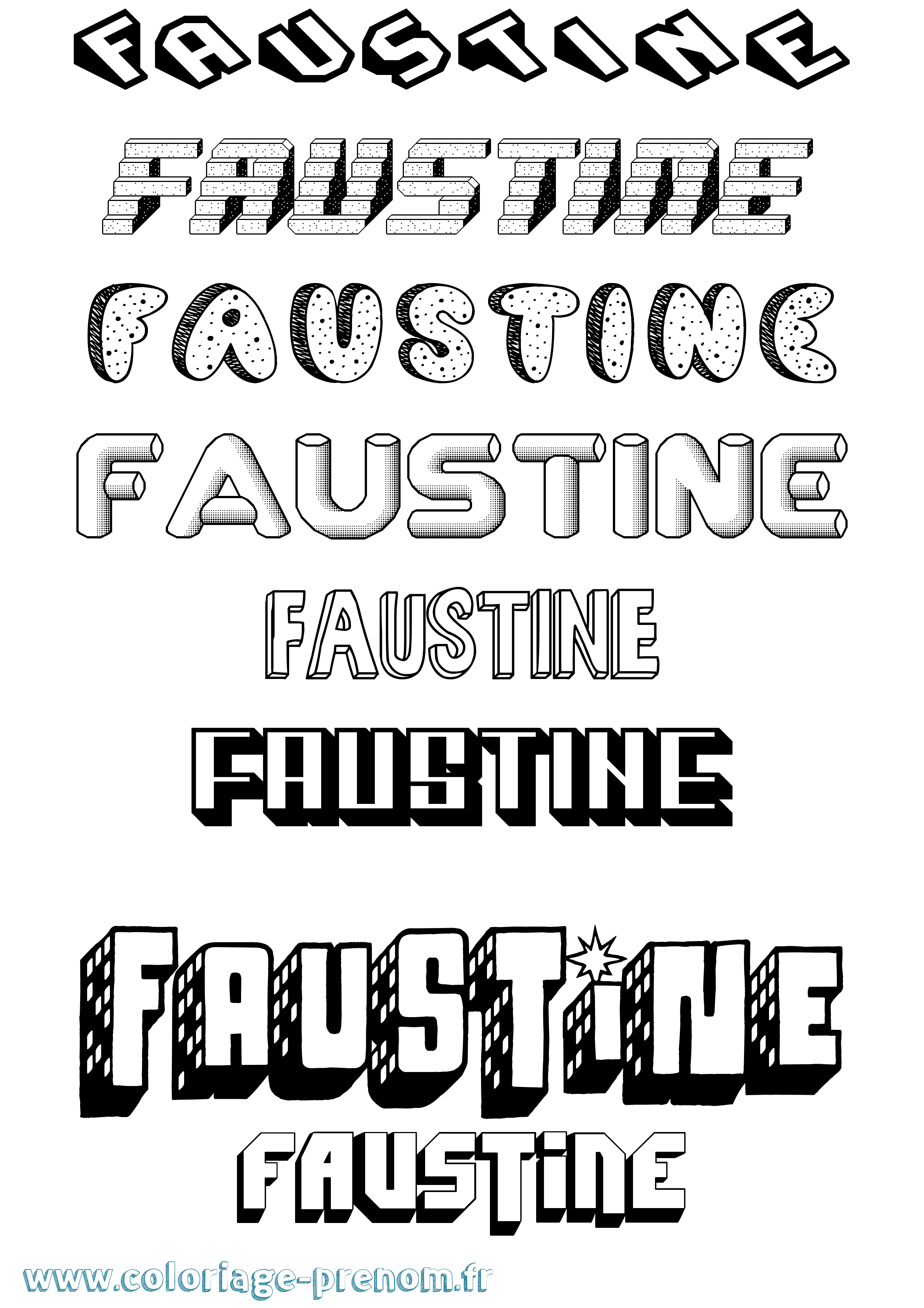 Coloriage prénom Faustine
