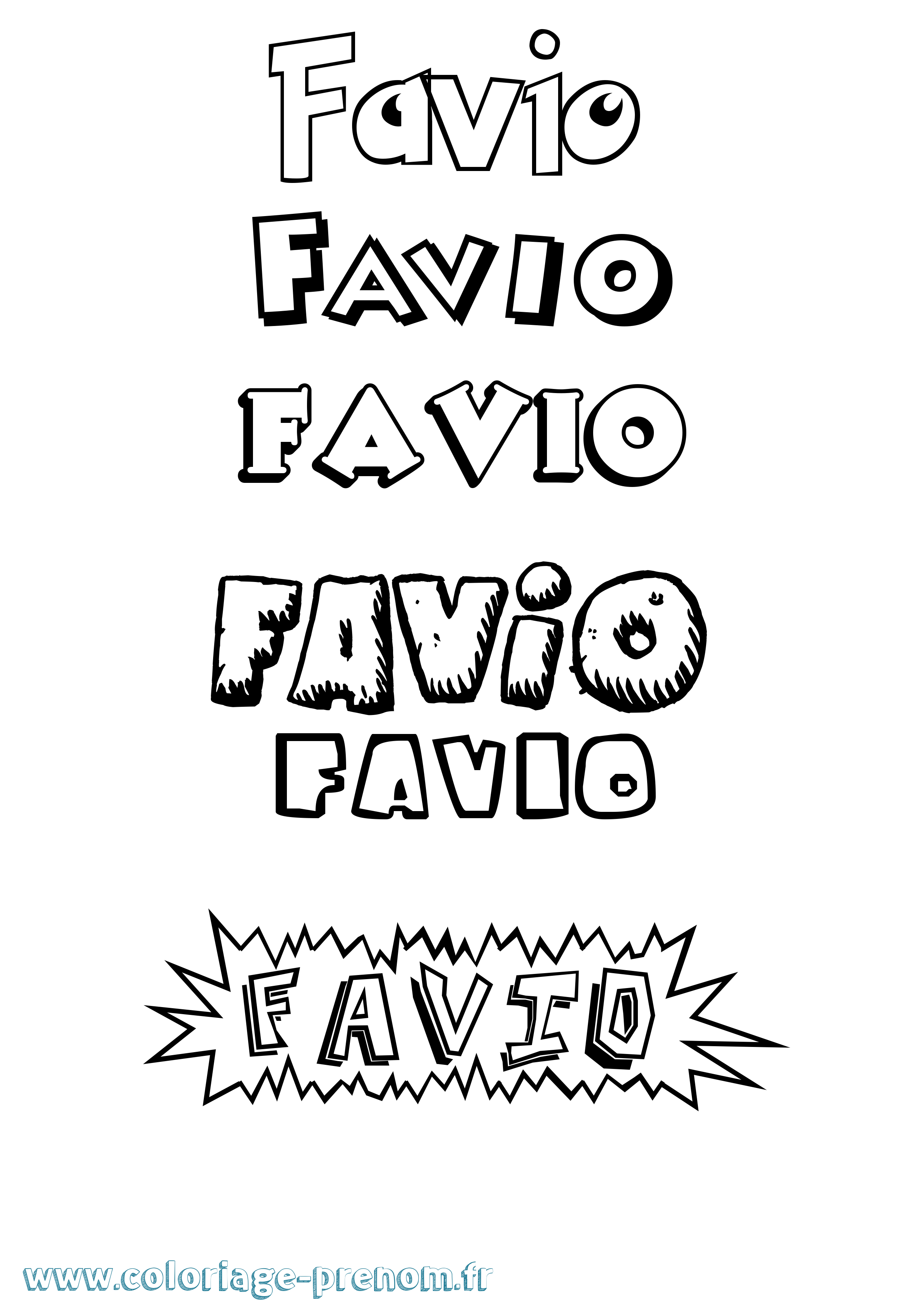 Coloriage prénom Favio Dessin Animé
