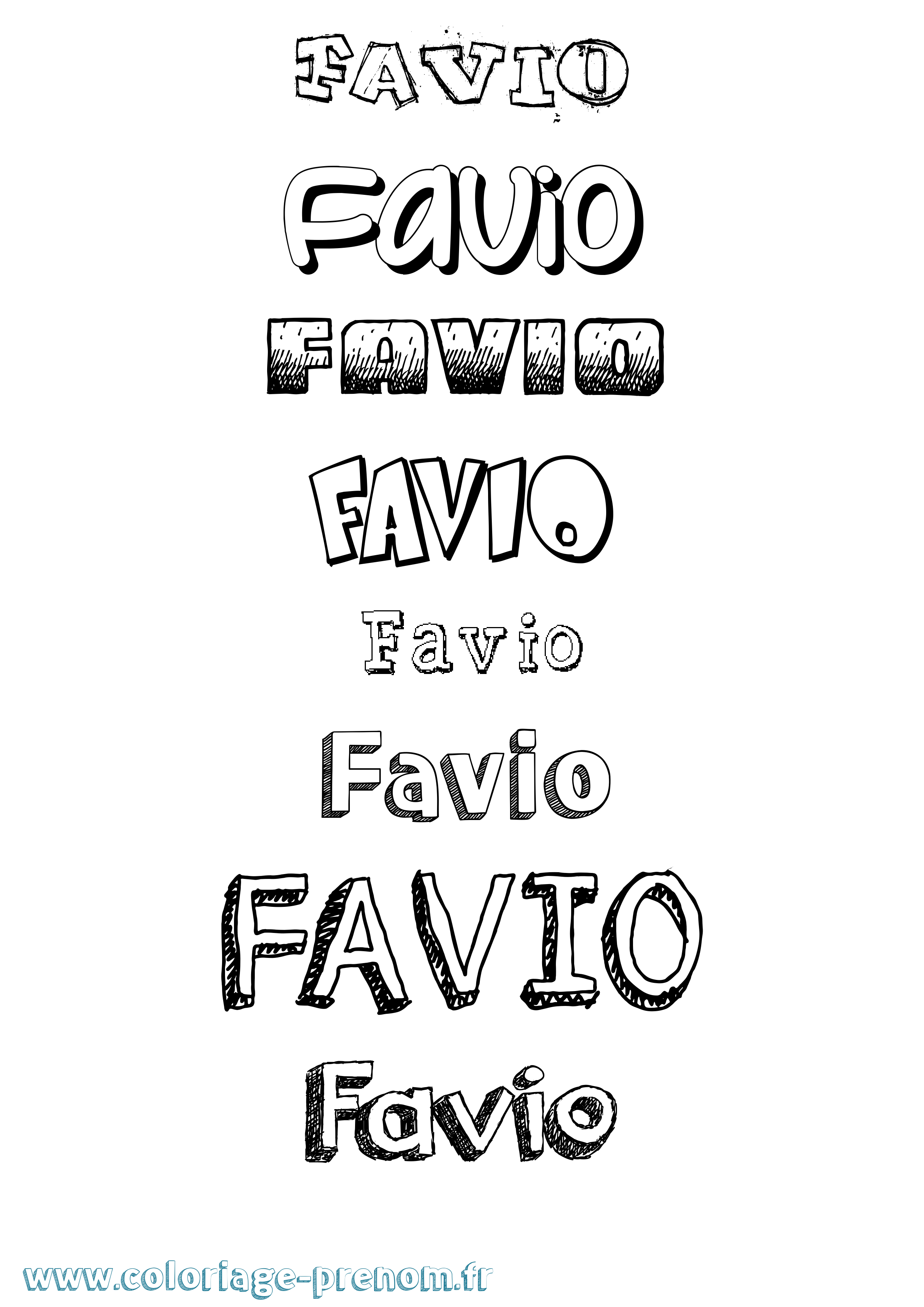 Coloriage prénom Favio Dessiné
