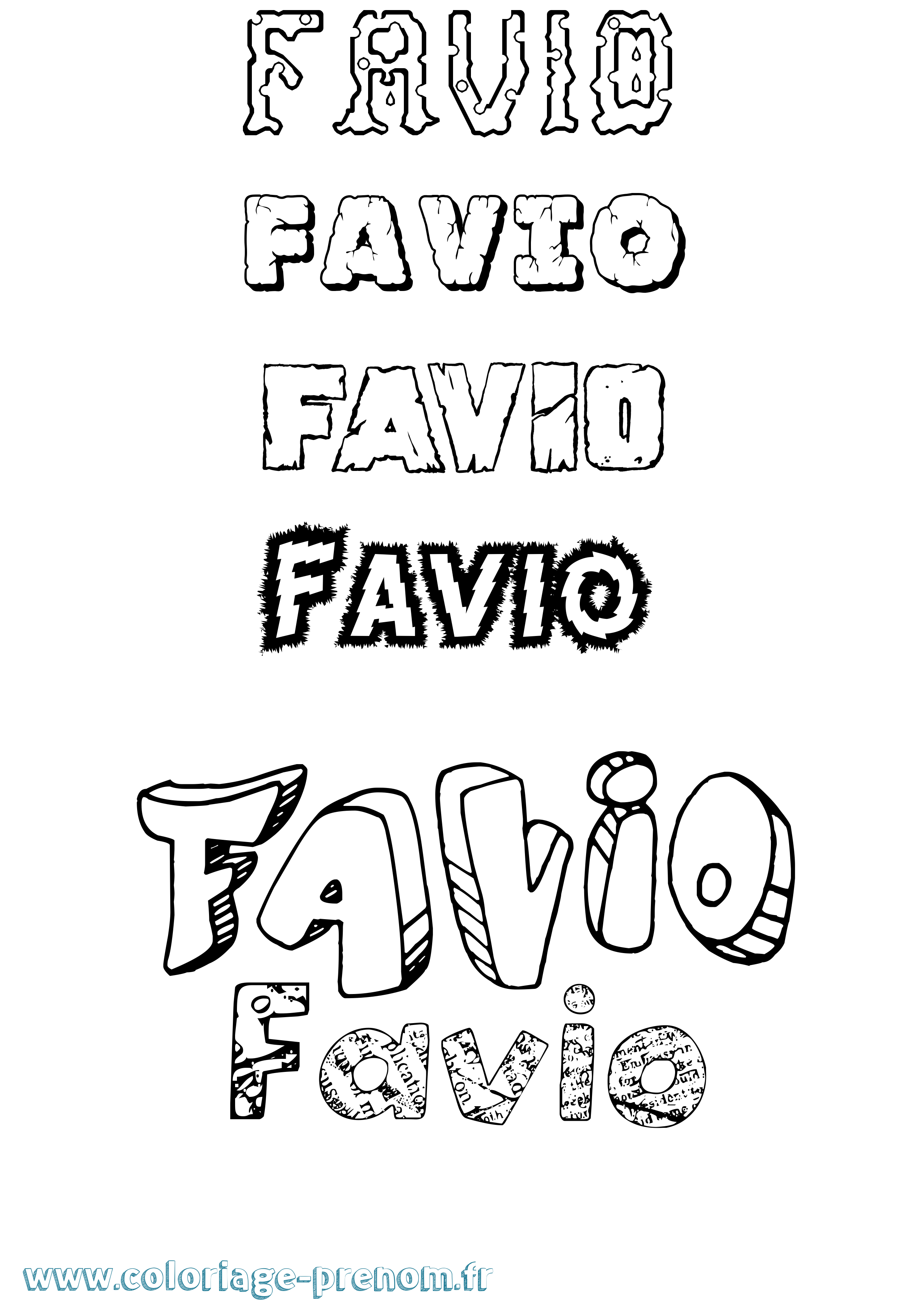 Coloriage prénom Favio Destructuré