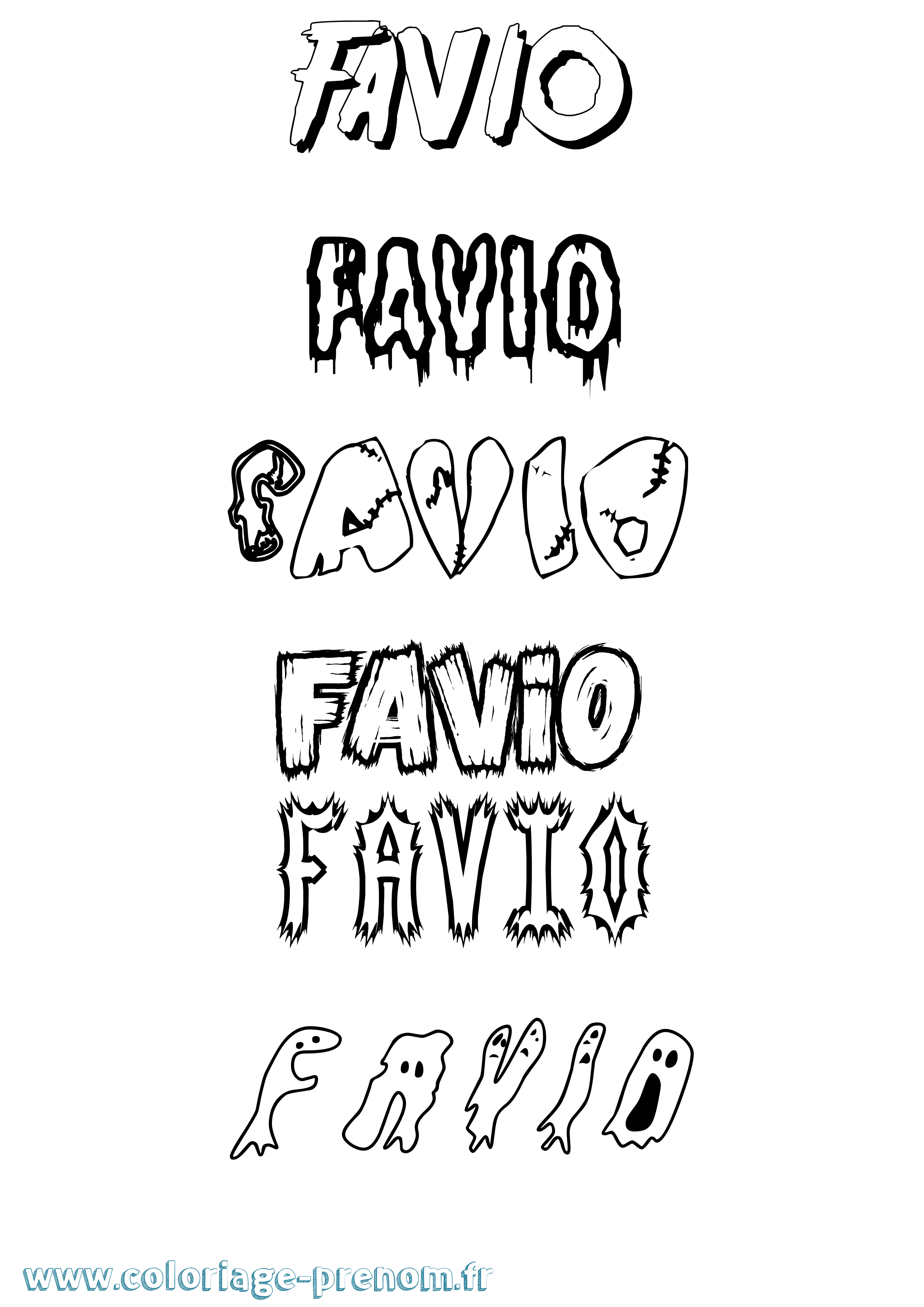Coloriage prénom Favio Frisson