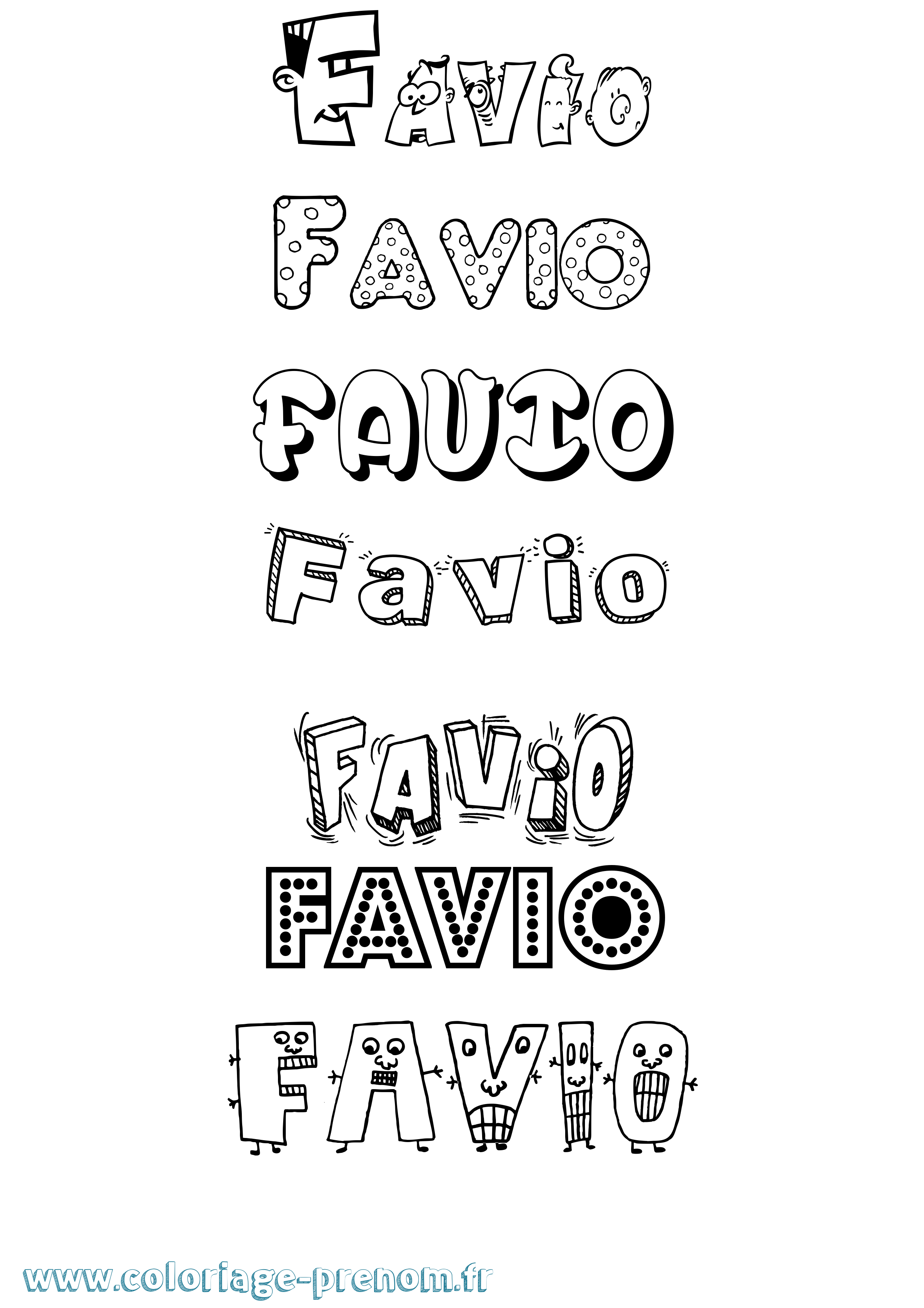 Coloriage prénom Favio Fun