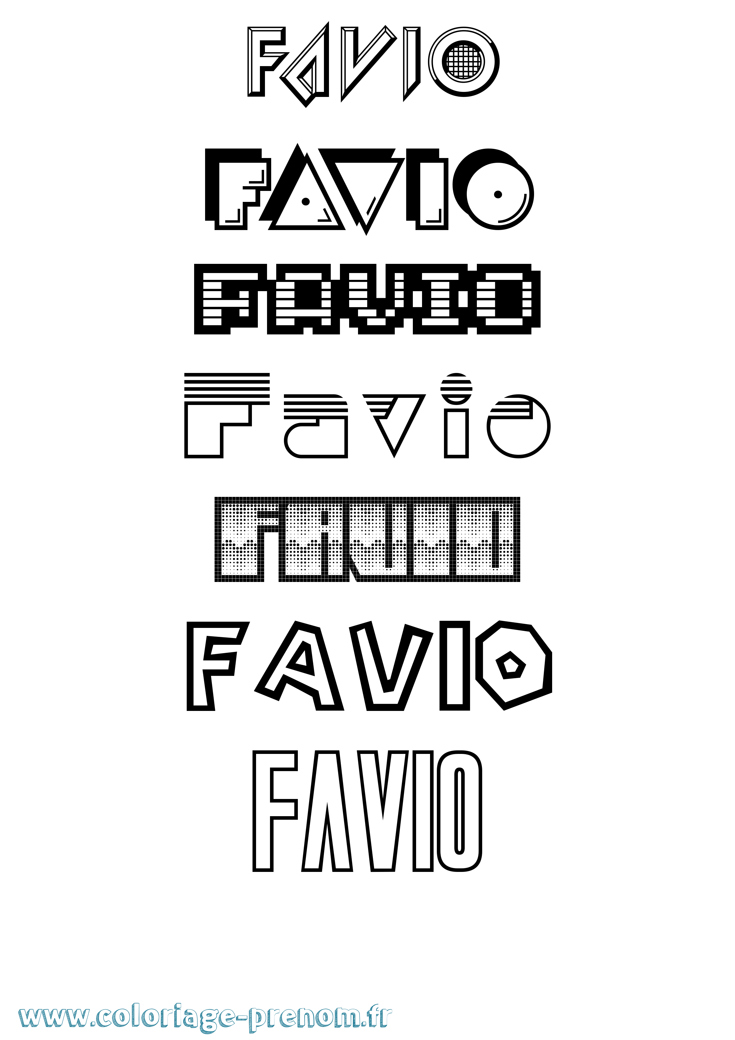Coloriage prénom Favio Jeux Vidéos
