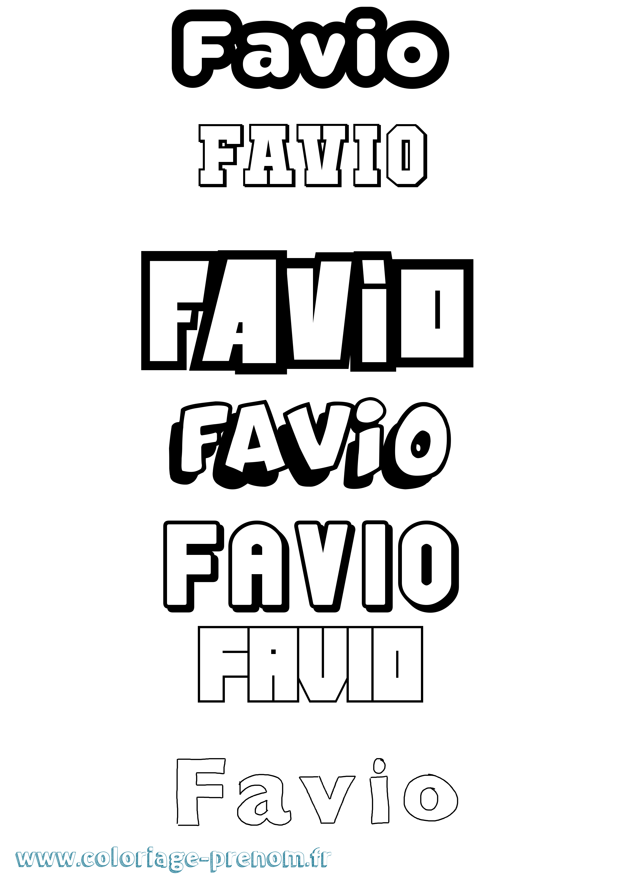 Coloriage prénom Favio Simple