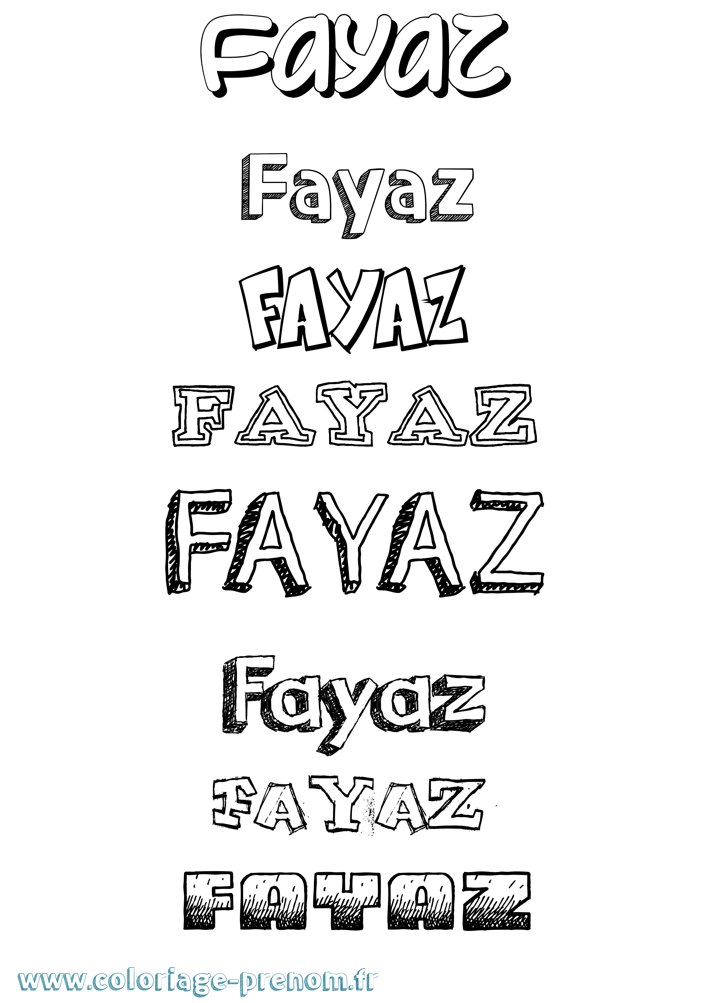 Coloriage Fayaz Dessiné Coloriage prénom Fayaz Dessiné