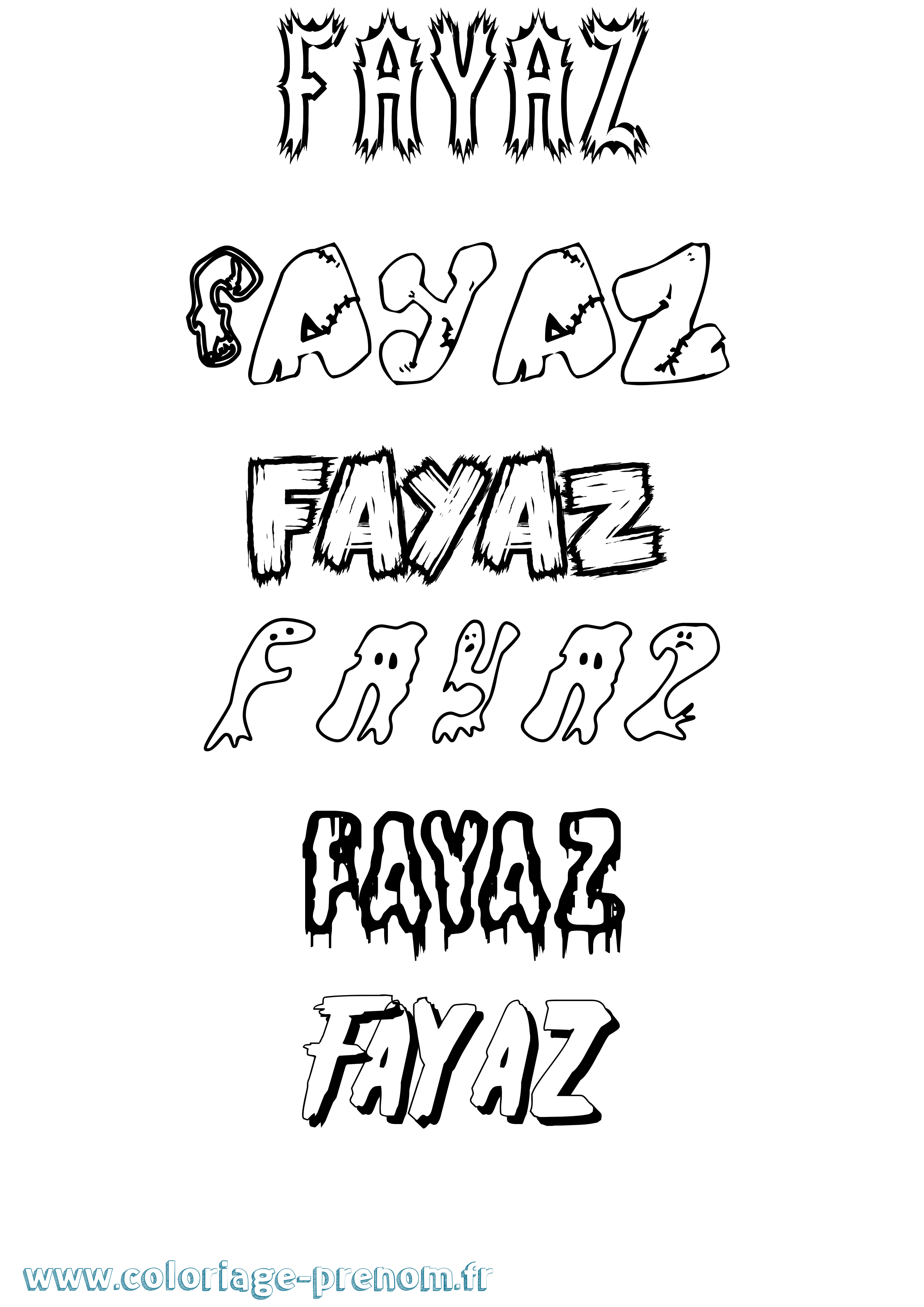 Coloriage Fayaz Frisson Coloriage prénom Fayaz Frisson