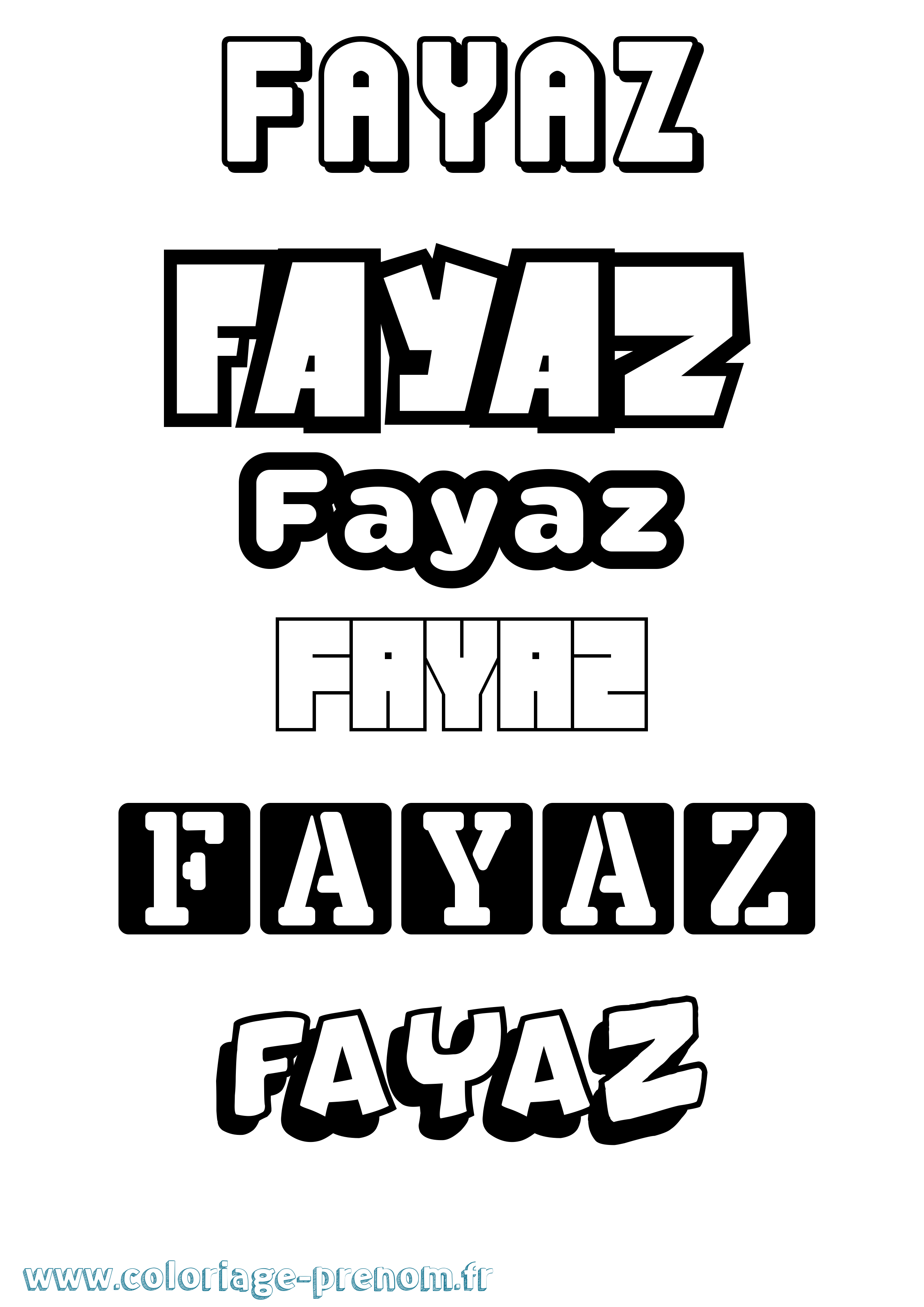 Coloriage Fayaz Simple Coloriage prénom Fayaz Simple