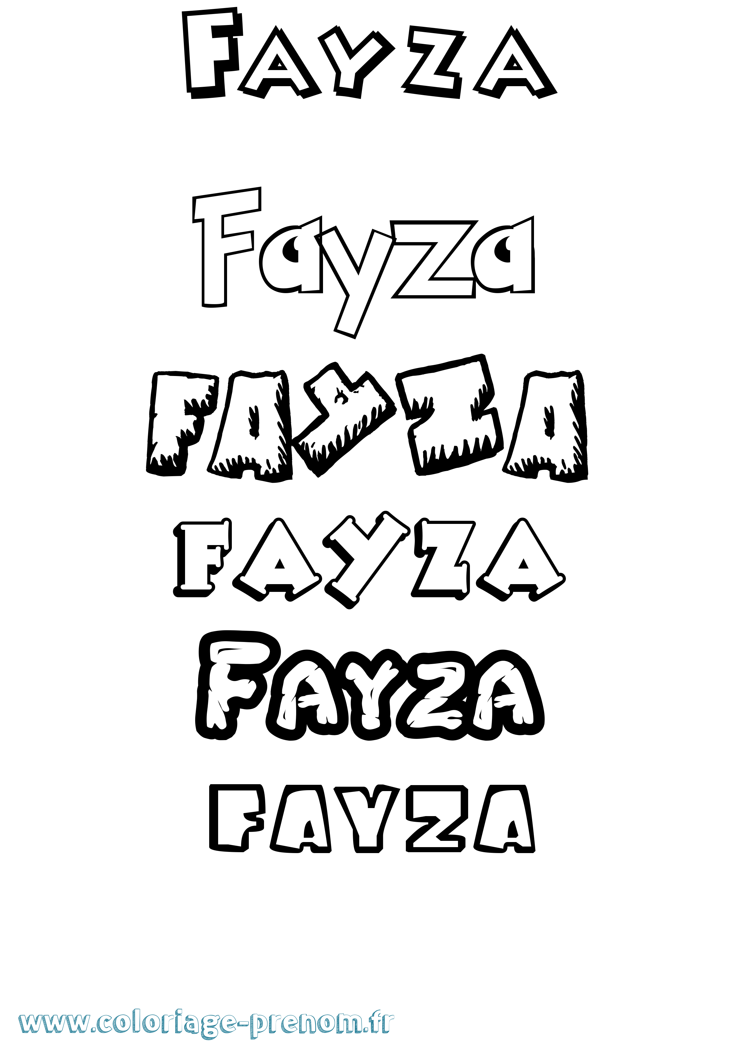 Coloriage prénom Fayza Dessin Animé
