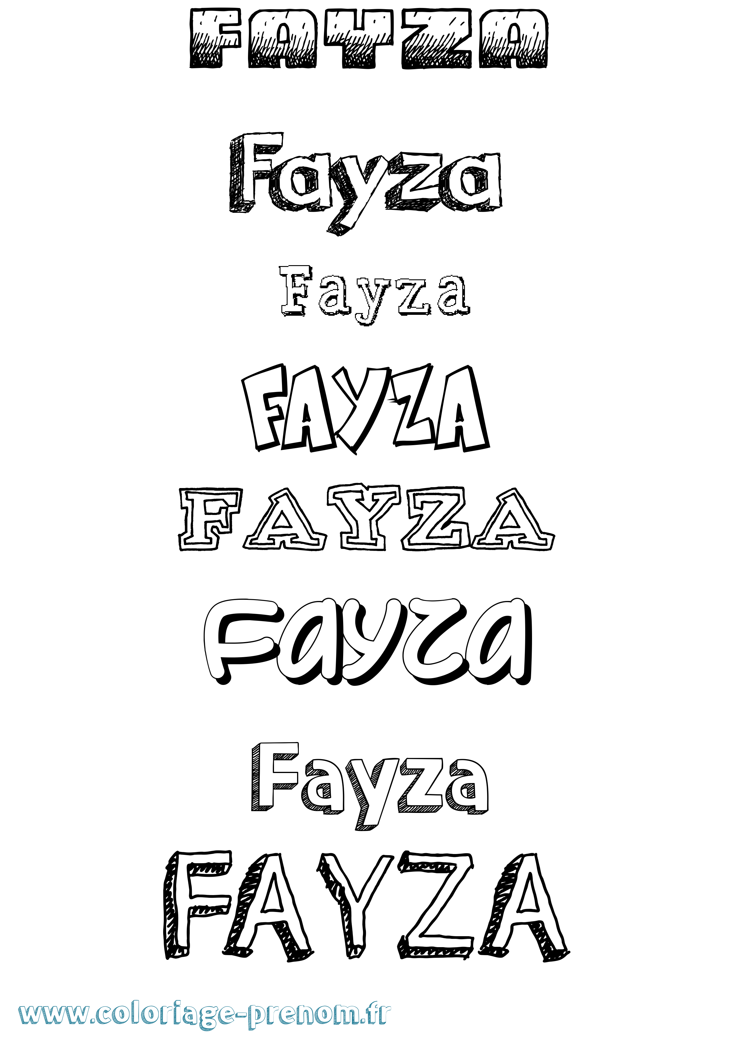 Coloriage prénom Fayza Dessiné