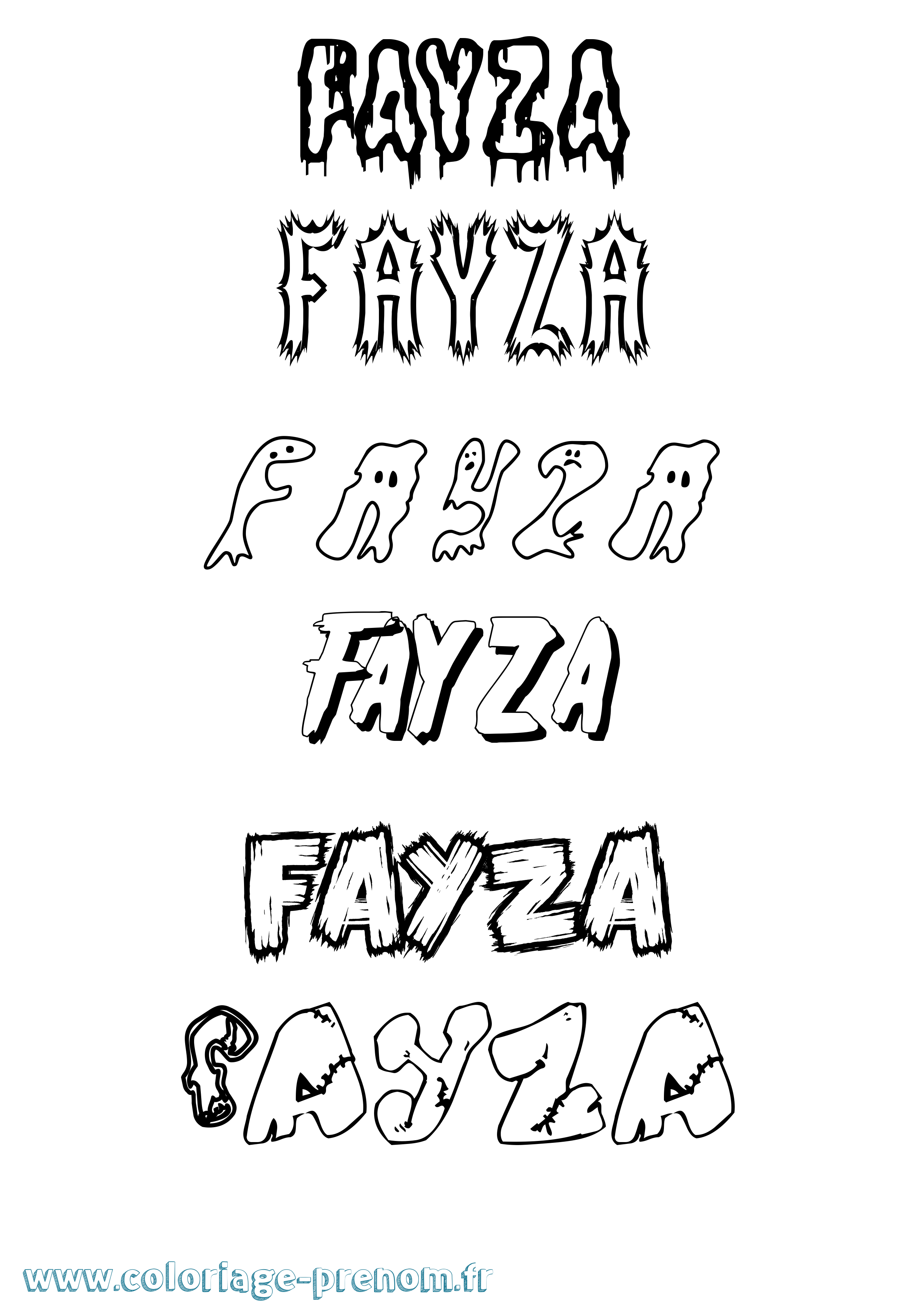 Coloriage prénom Fayza Frisson
