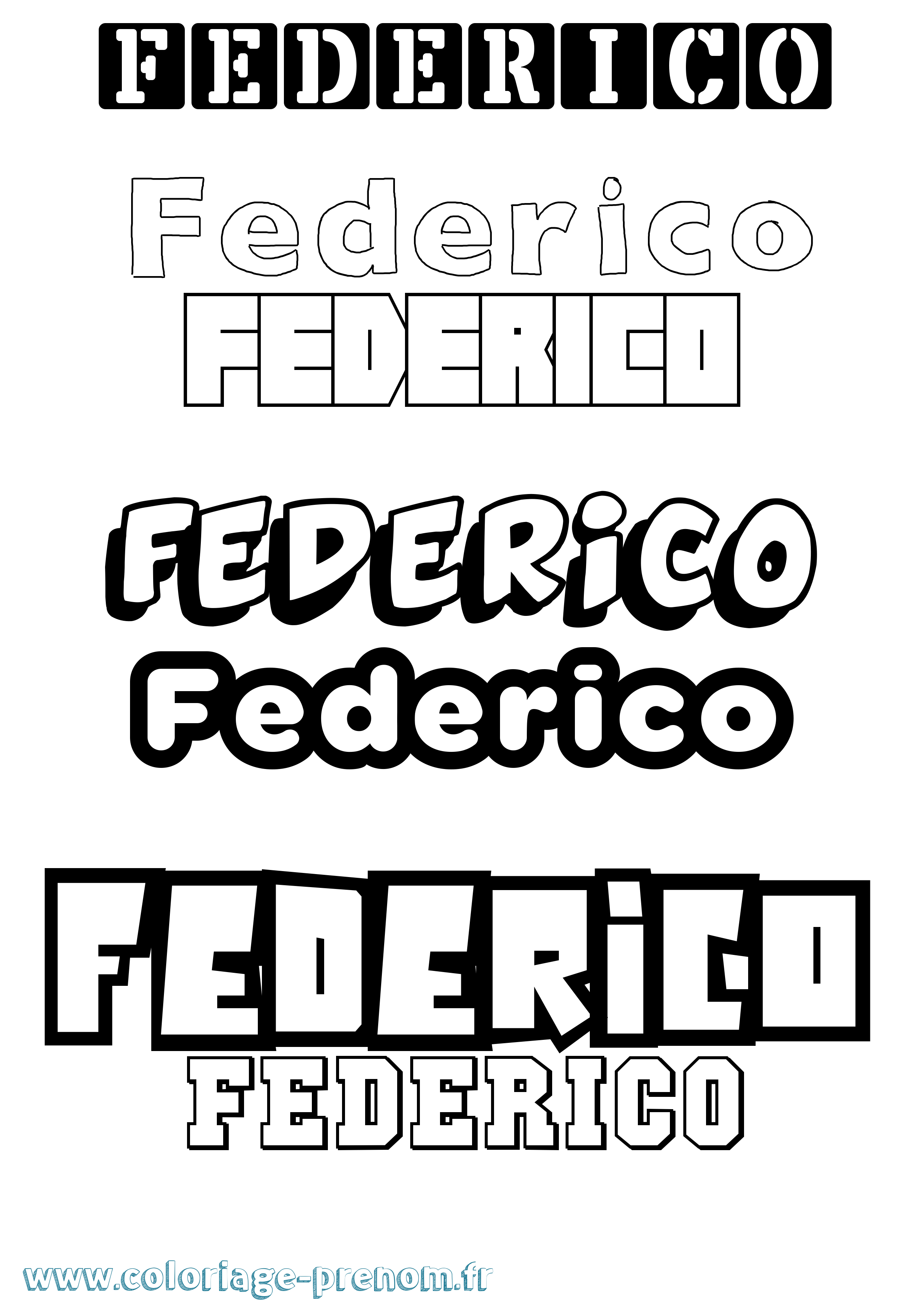 Coloriage prénom Federico Simple