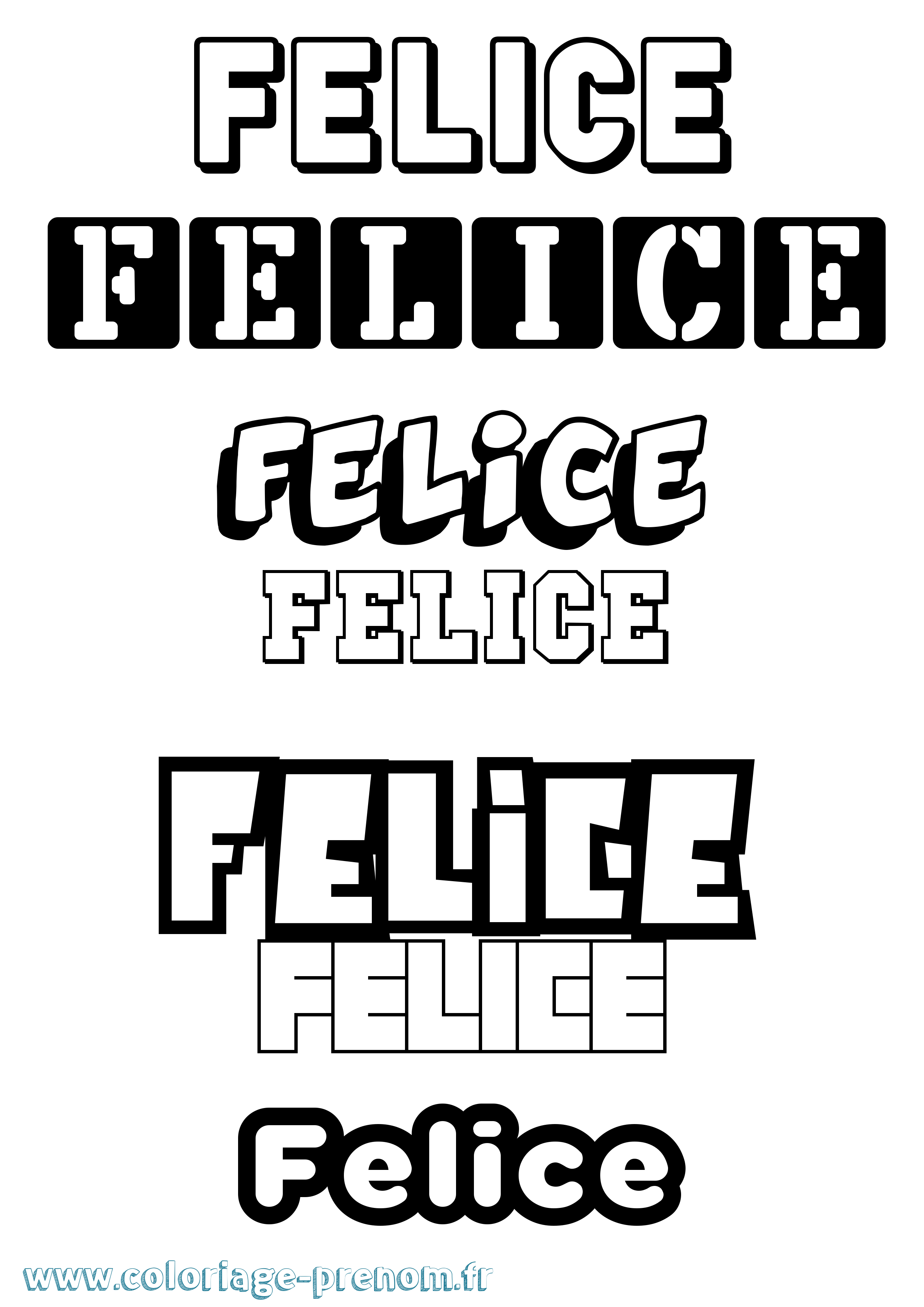 Coloriage prénom Felice Simple
