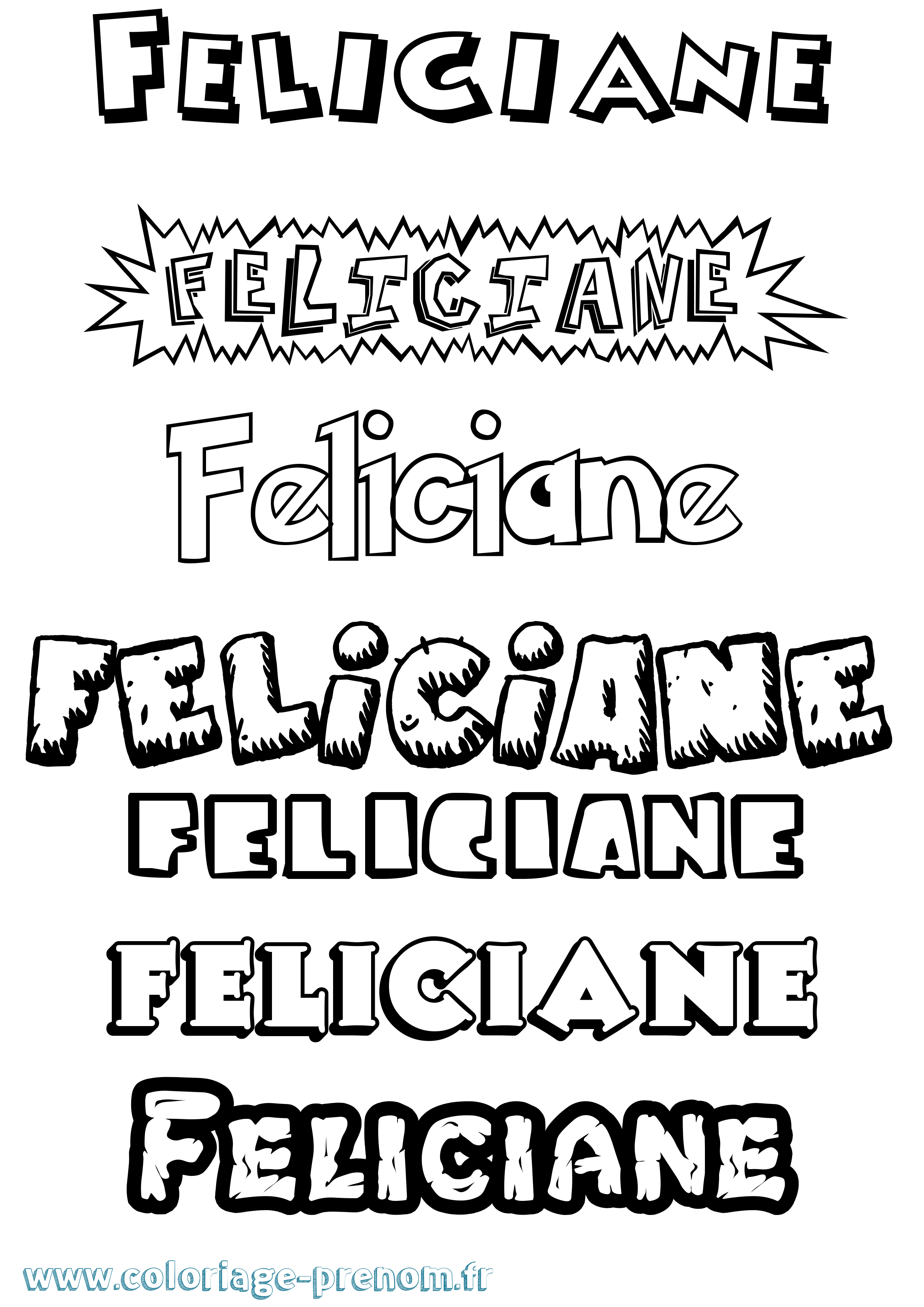 Coloriage prénom Feliciane Dessin Animé