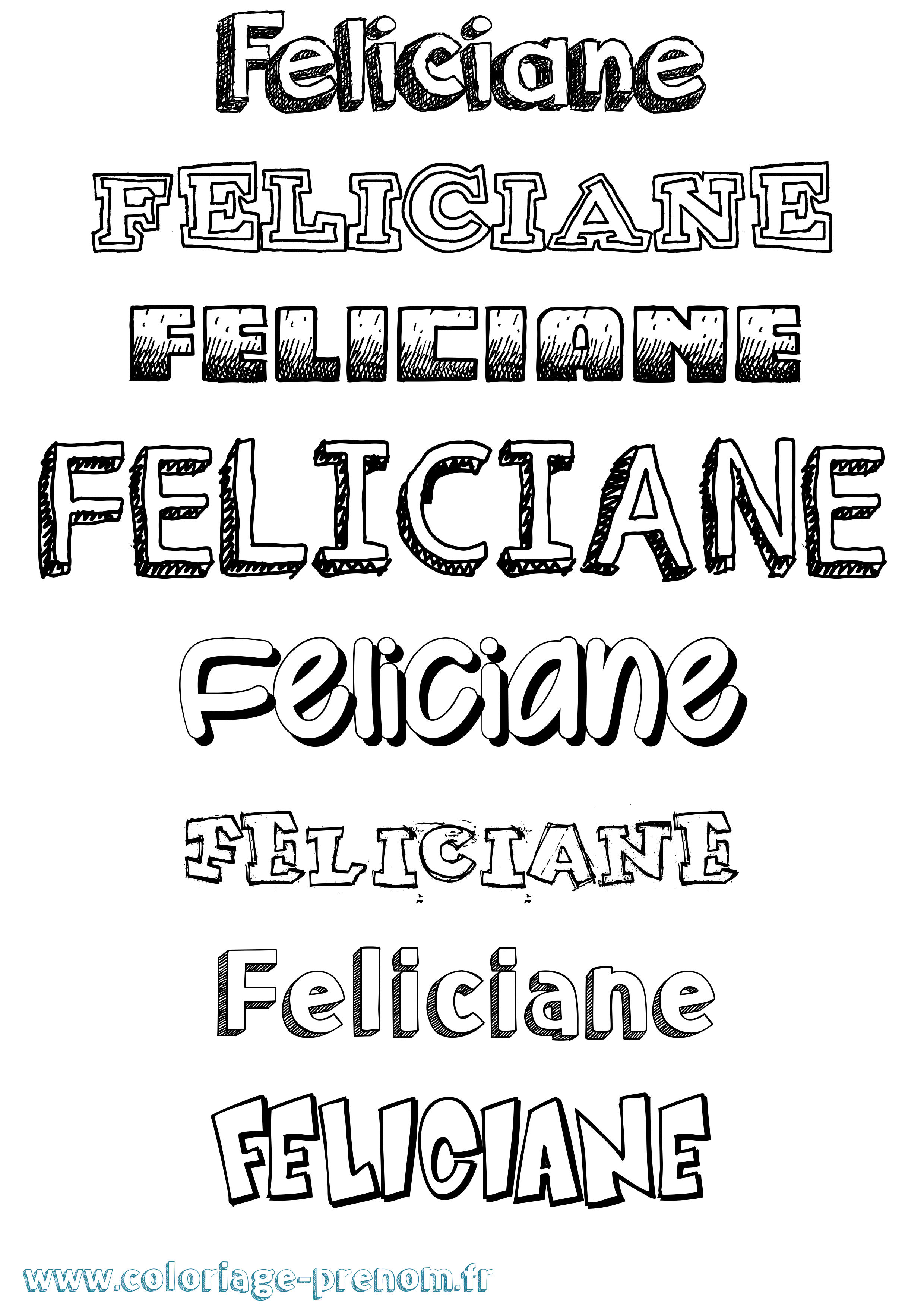 Coloriage prénom Feliciane Dessiné