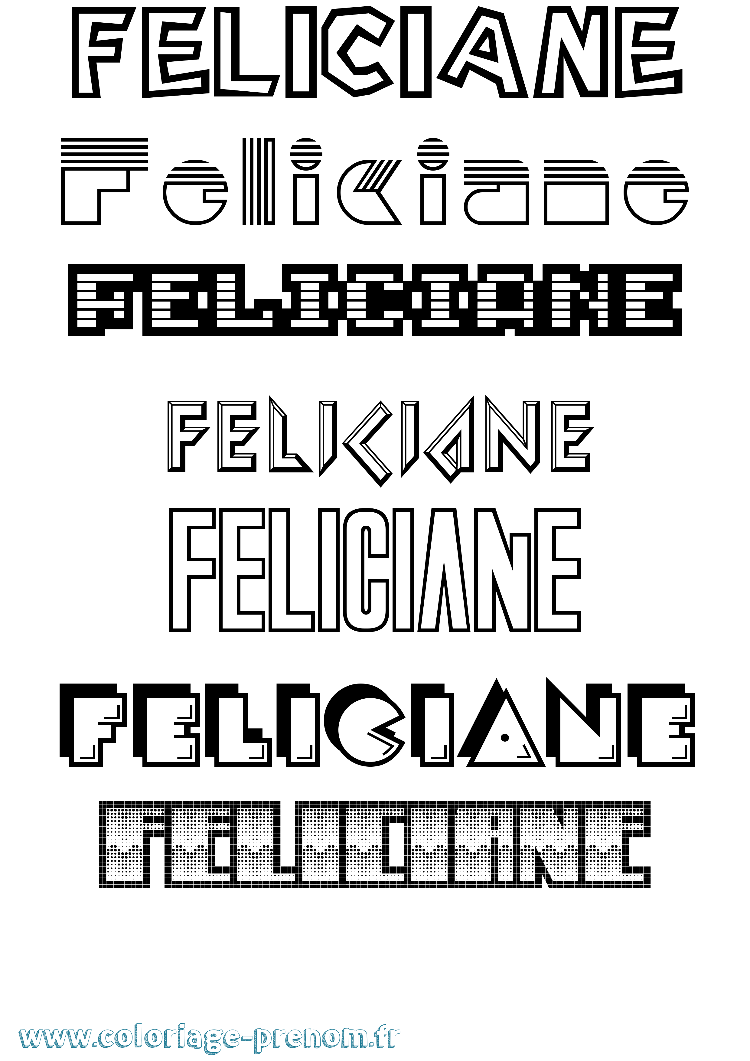 Coloriage prénom Feliciane Jeux Vidéos