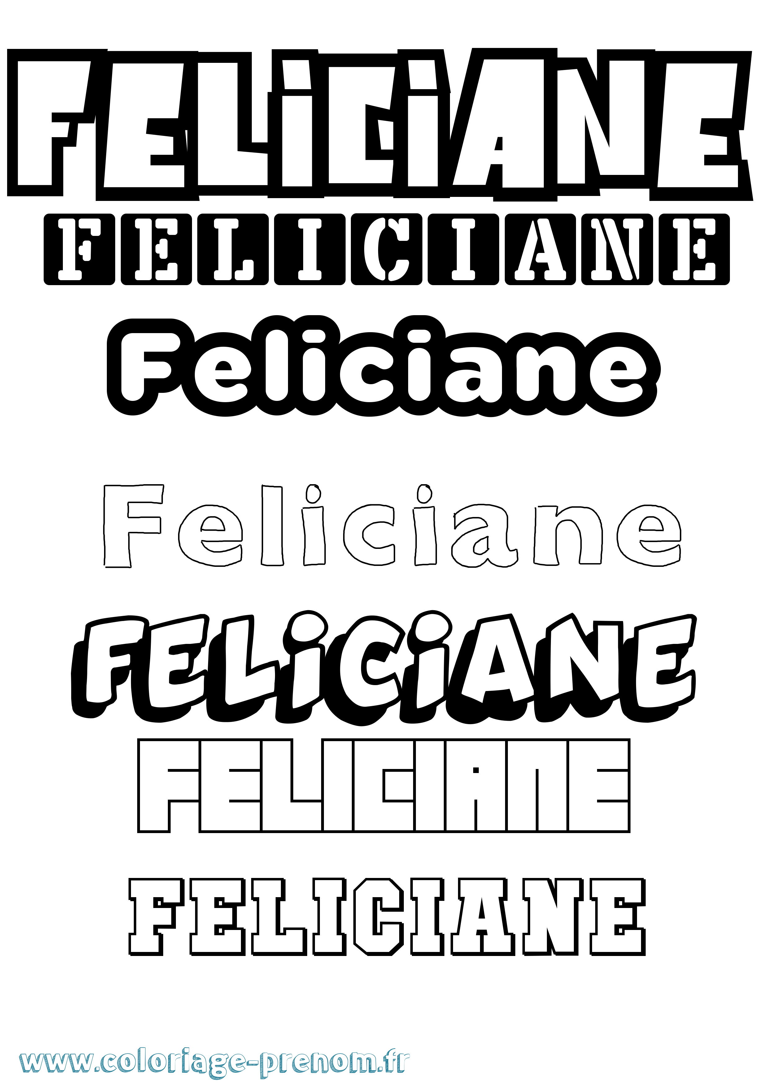 Coloriage prénom Feliciane Simple