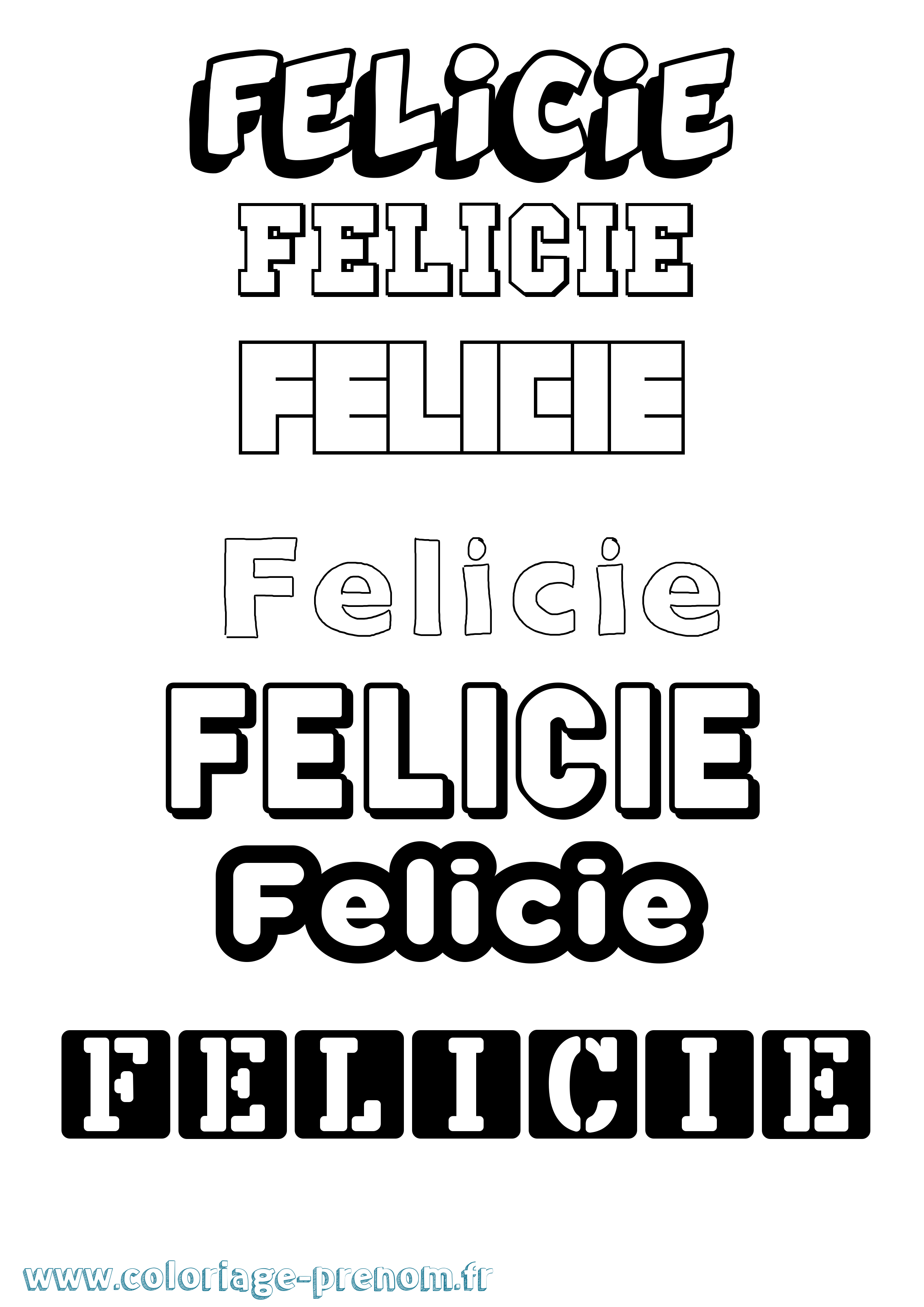Coloriage prénom Felicie