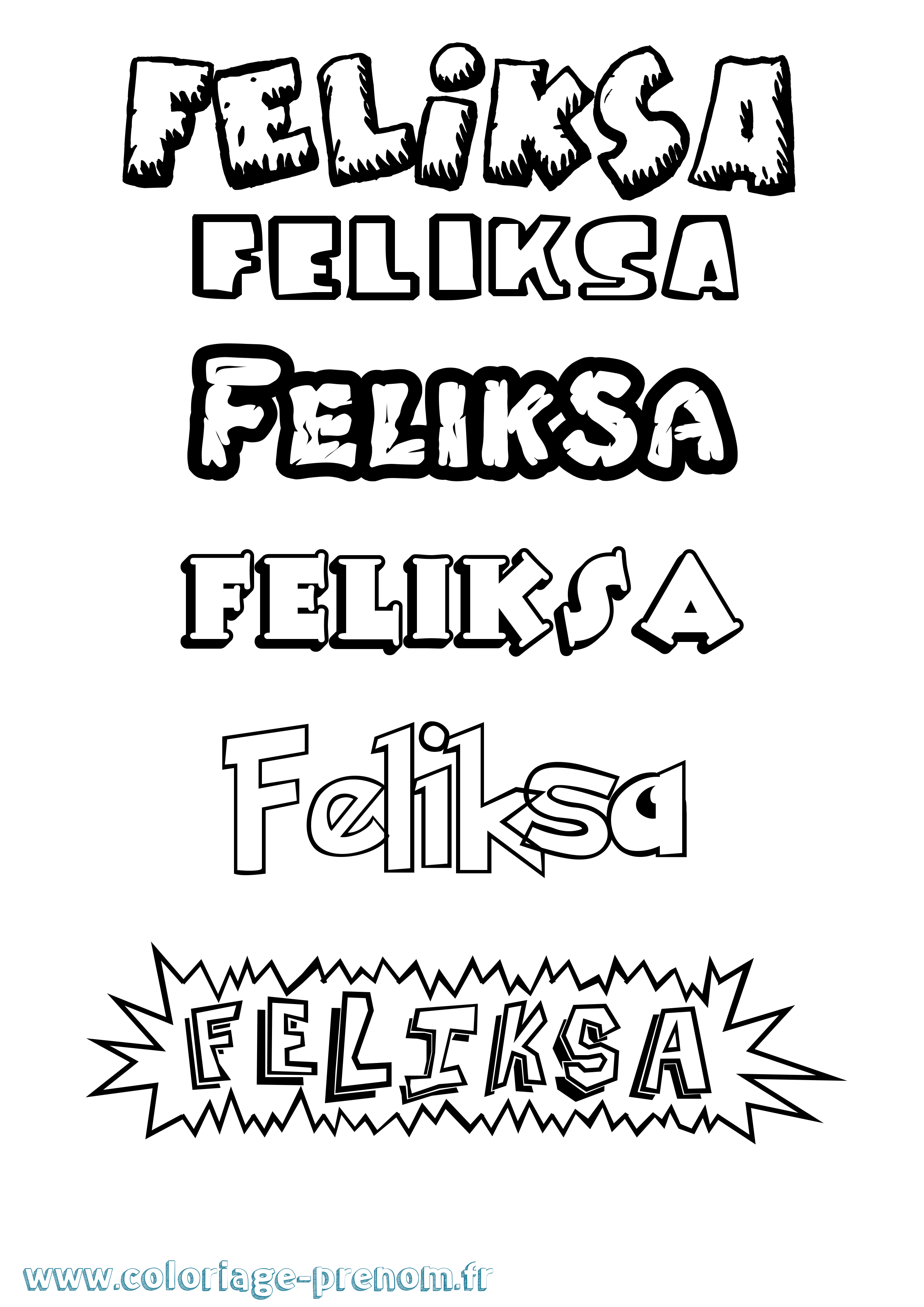 Coloriage Feliksa Dessin Animé Coloriage prénom Feliksa Dessin Animé