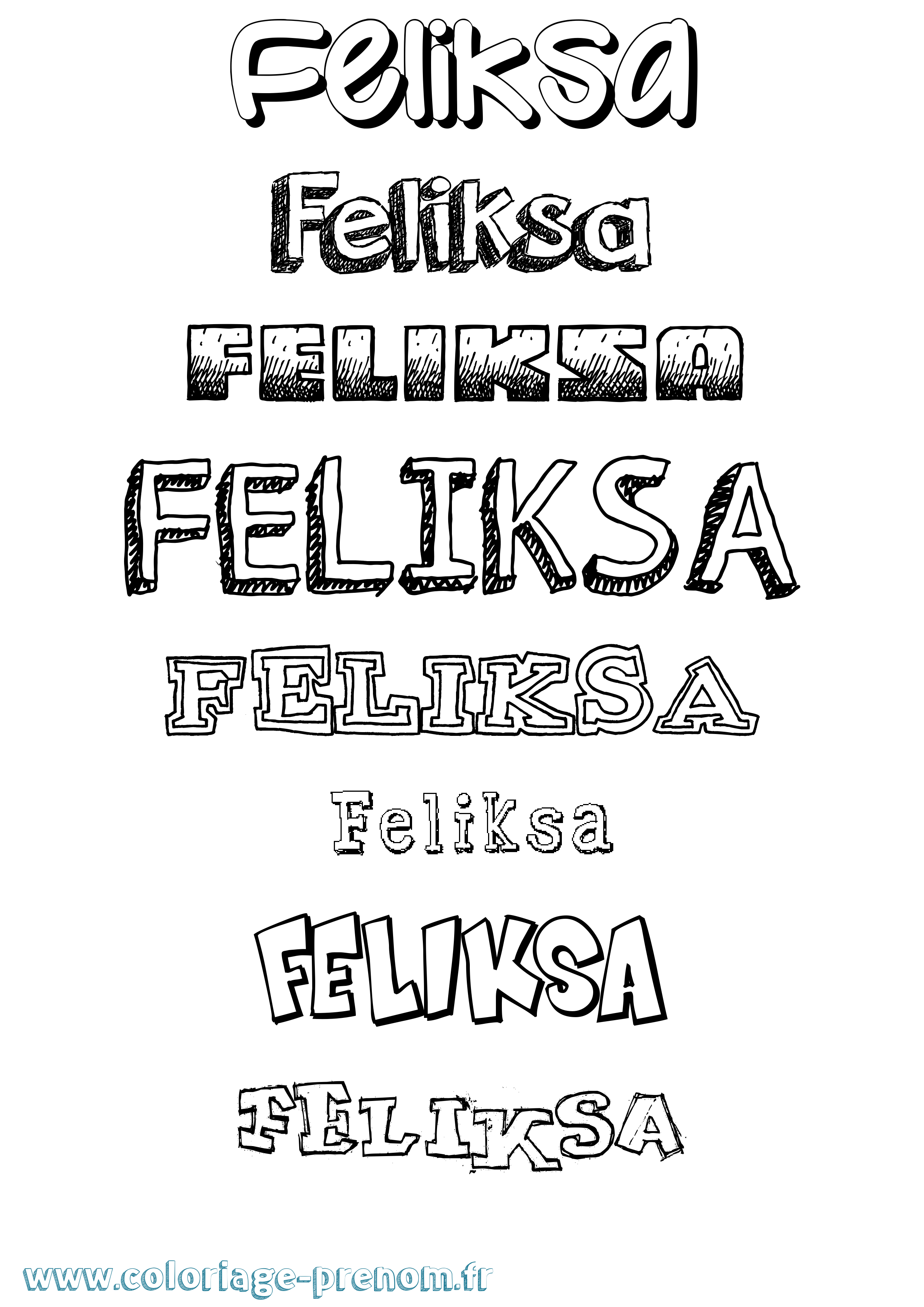 Coloriage Feliksa Dessiné Coloriage prénom Feliksa Dessiné