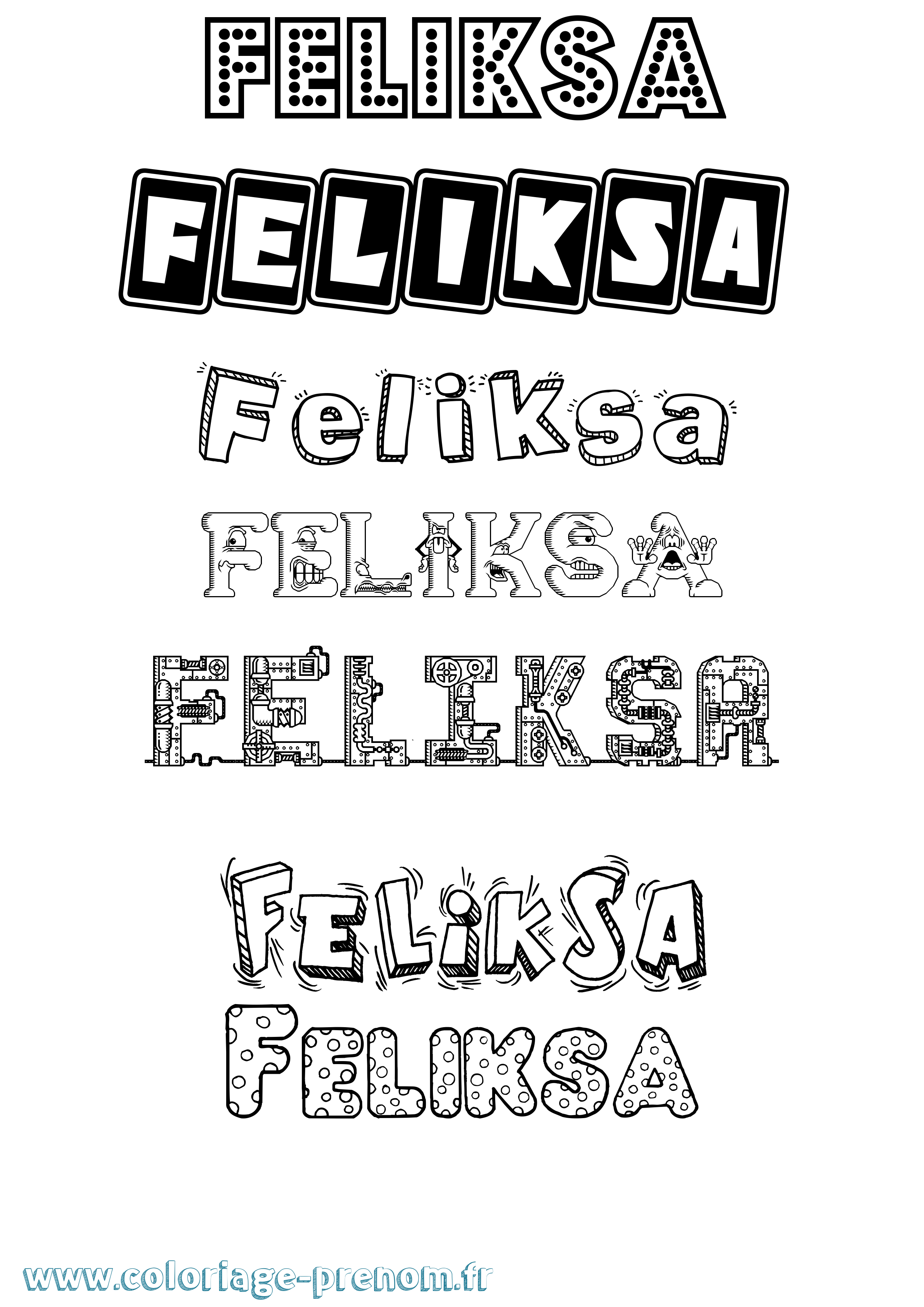 Coloriage Feliksa Fun Coloriage prénom Feliksa Fun