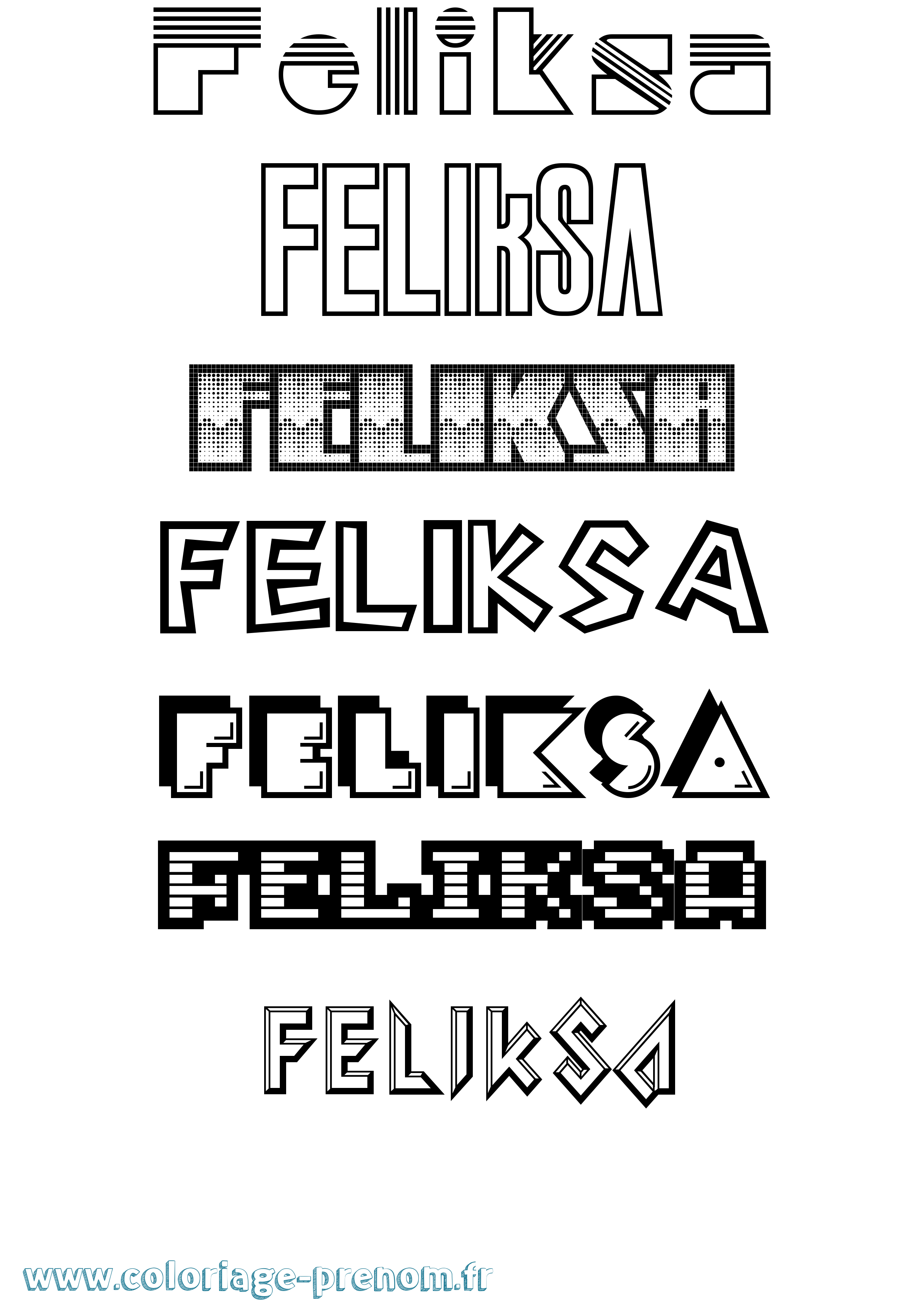 Coloriage Feliksa Jeux Vidéos Coloriage prénom Feliksa Jeux Vidéos
