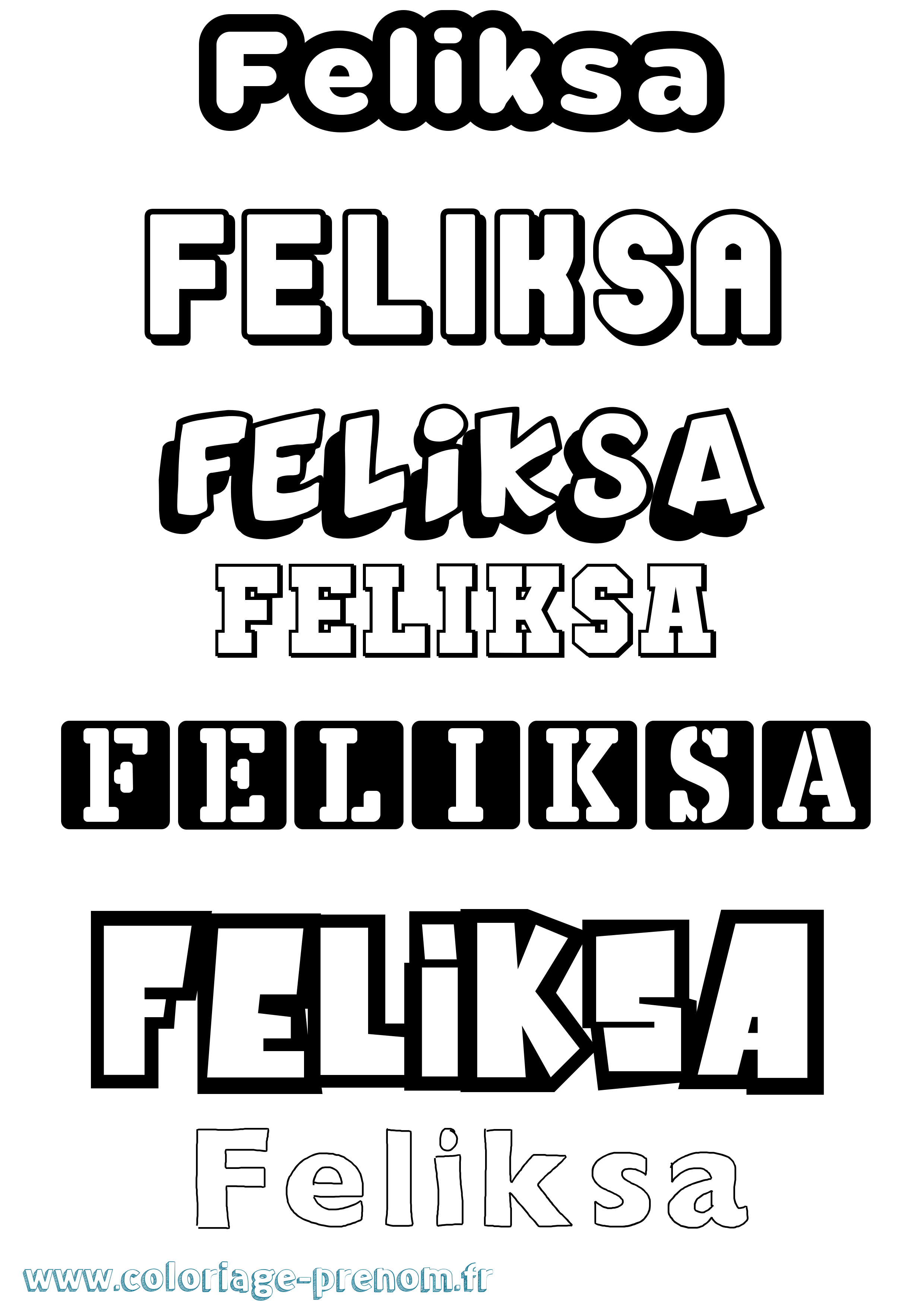 Coloriage Feliksa Simple Coloriage prénom Feliksa Simple