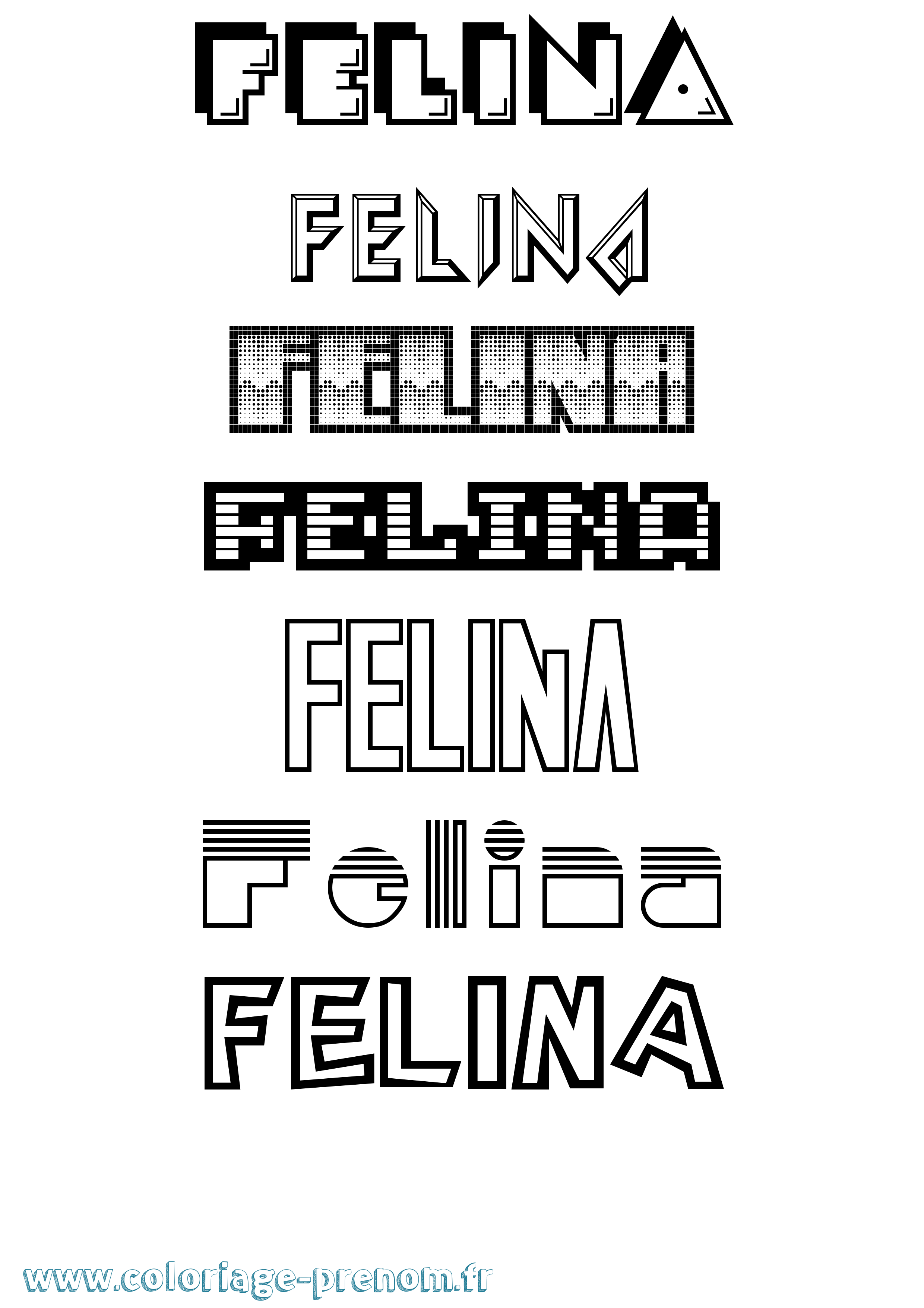 Coloriage Felina Jeux Vidéos Coloriage prénom Felina Jeux Vidéos