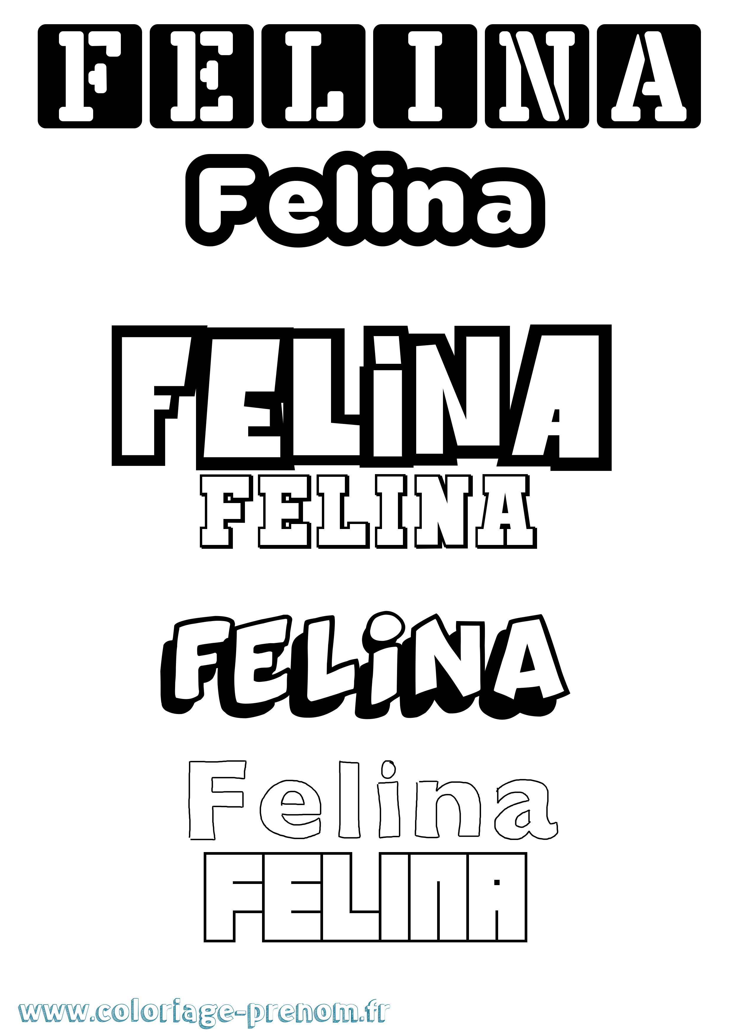 Coloriage Felina Simple Coloriage prénom Felina Simple