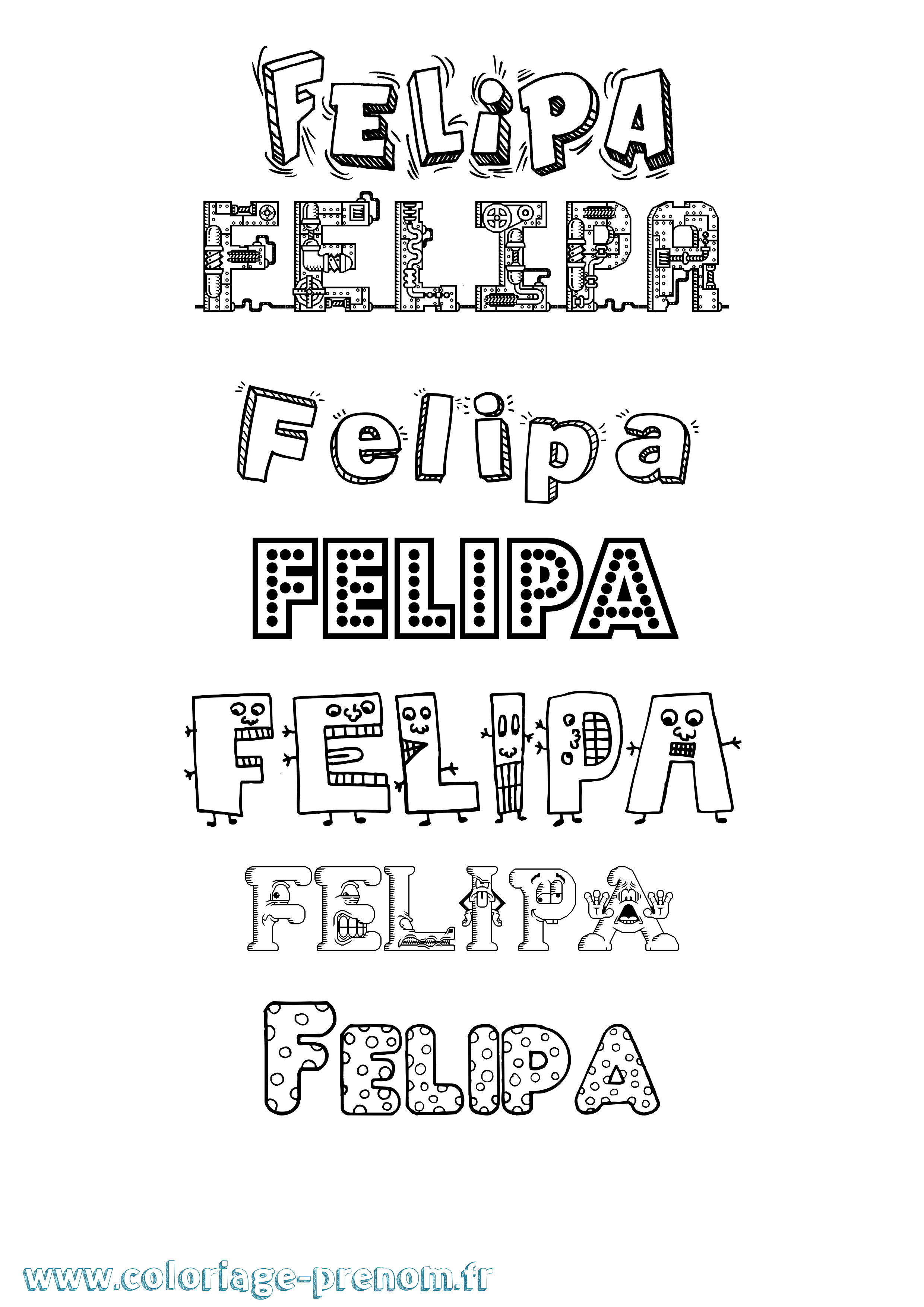 Coloriage prénom Felipa Fun
