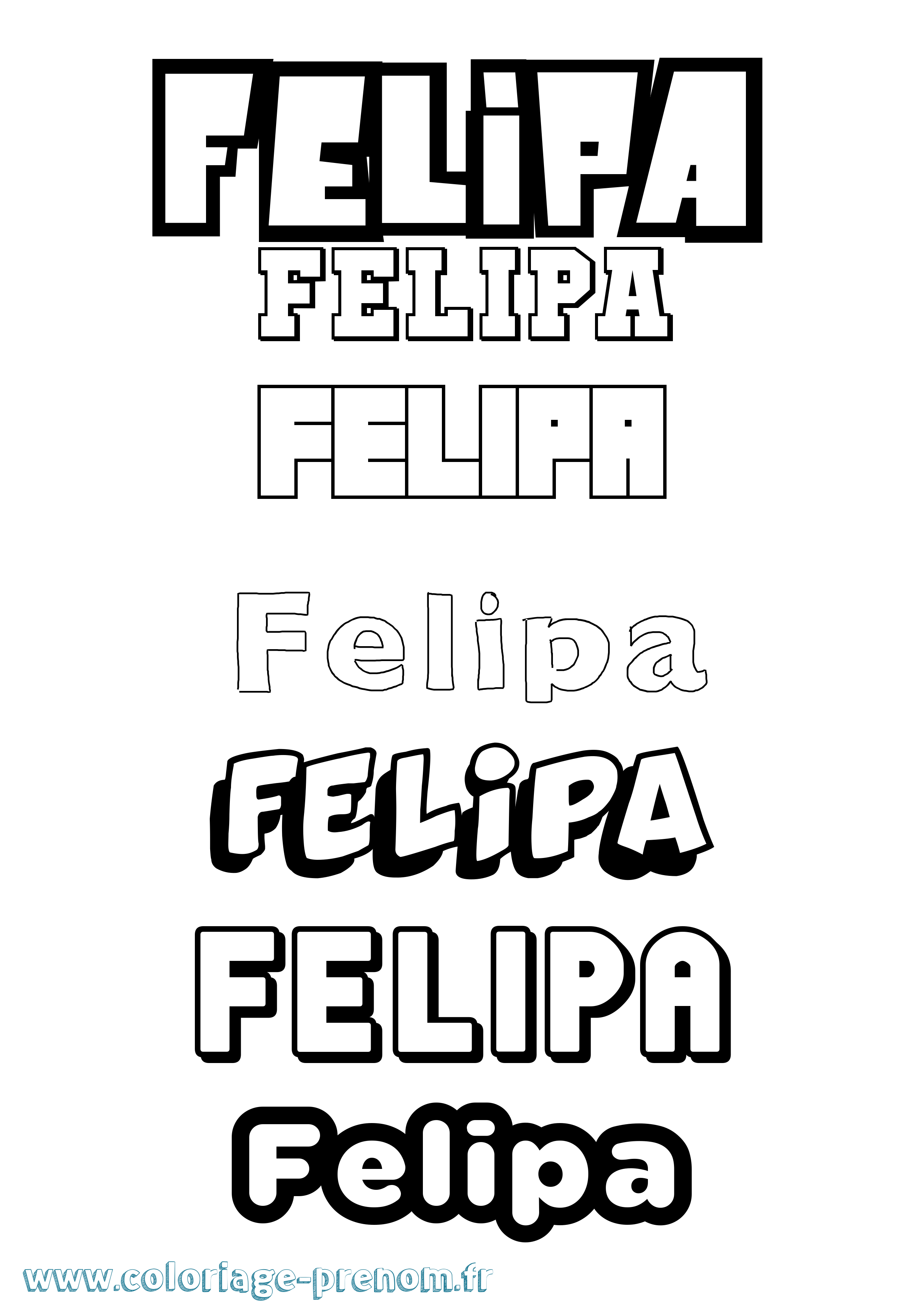 Coloriage prénom Felipa Simple