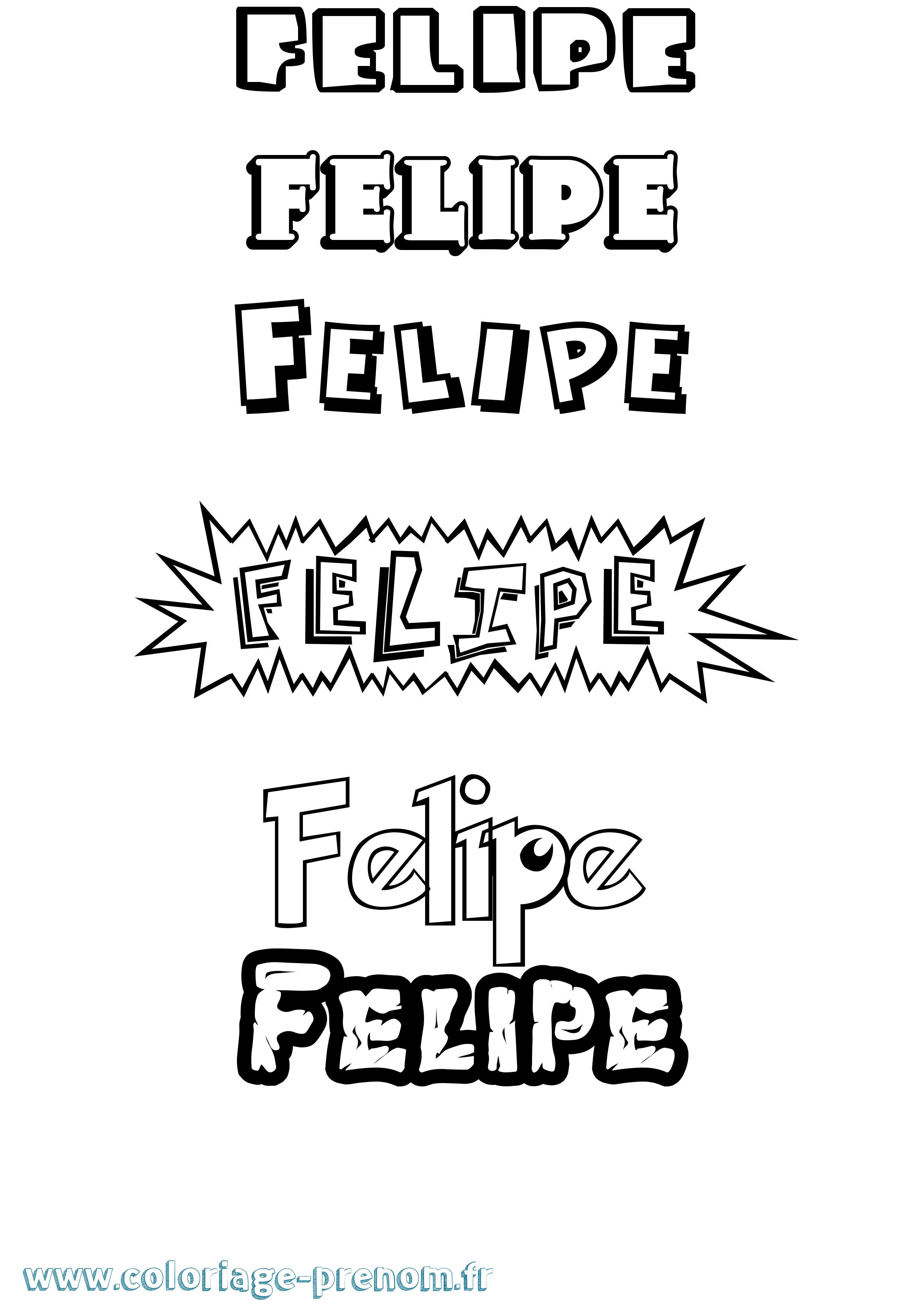 Coloriage prénom Felipe Dessin Animé