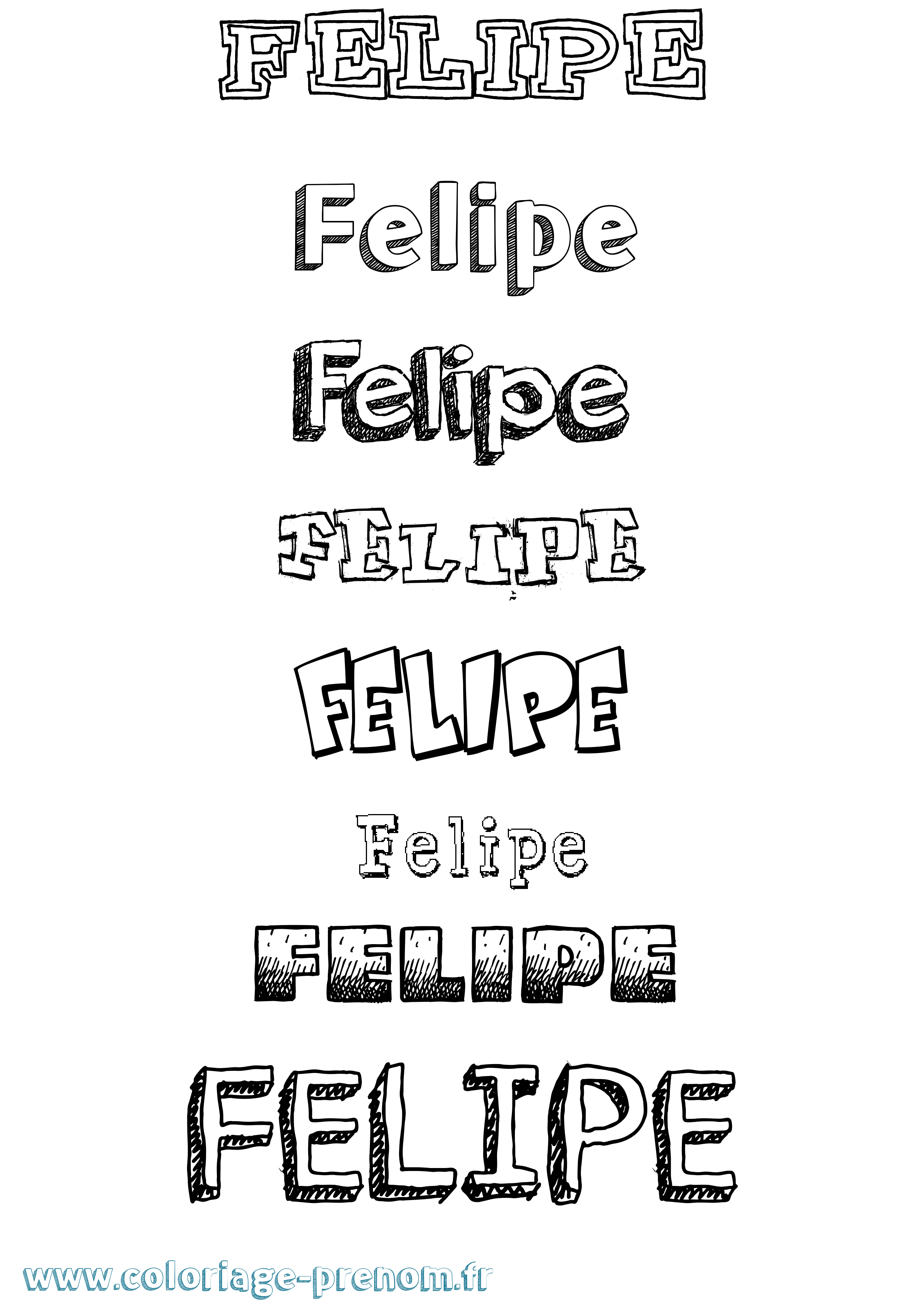Coloriage prénom Felipe Dessiné