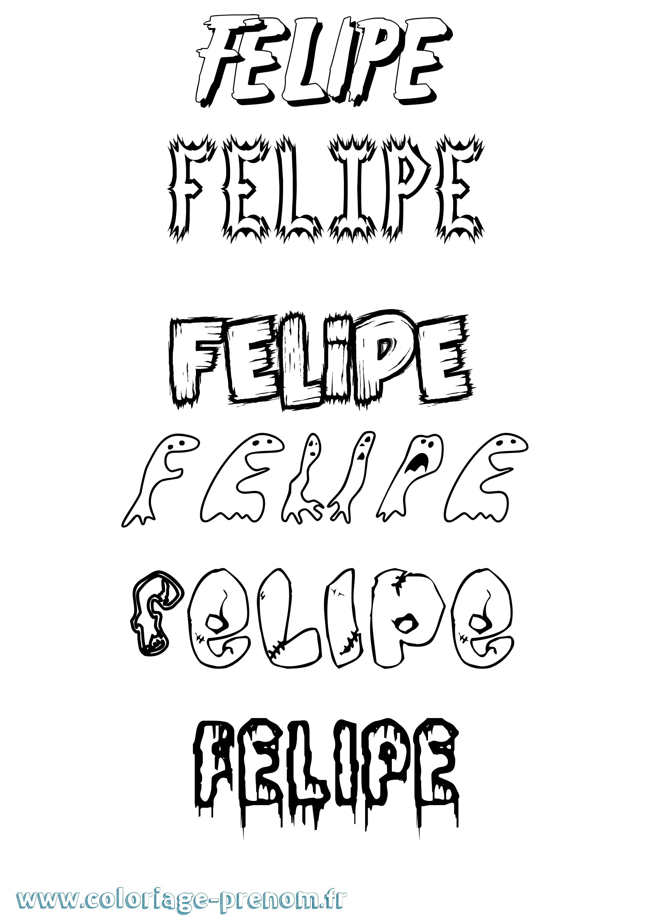Coloriage prénom Felipe Frisson