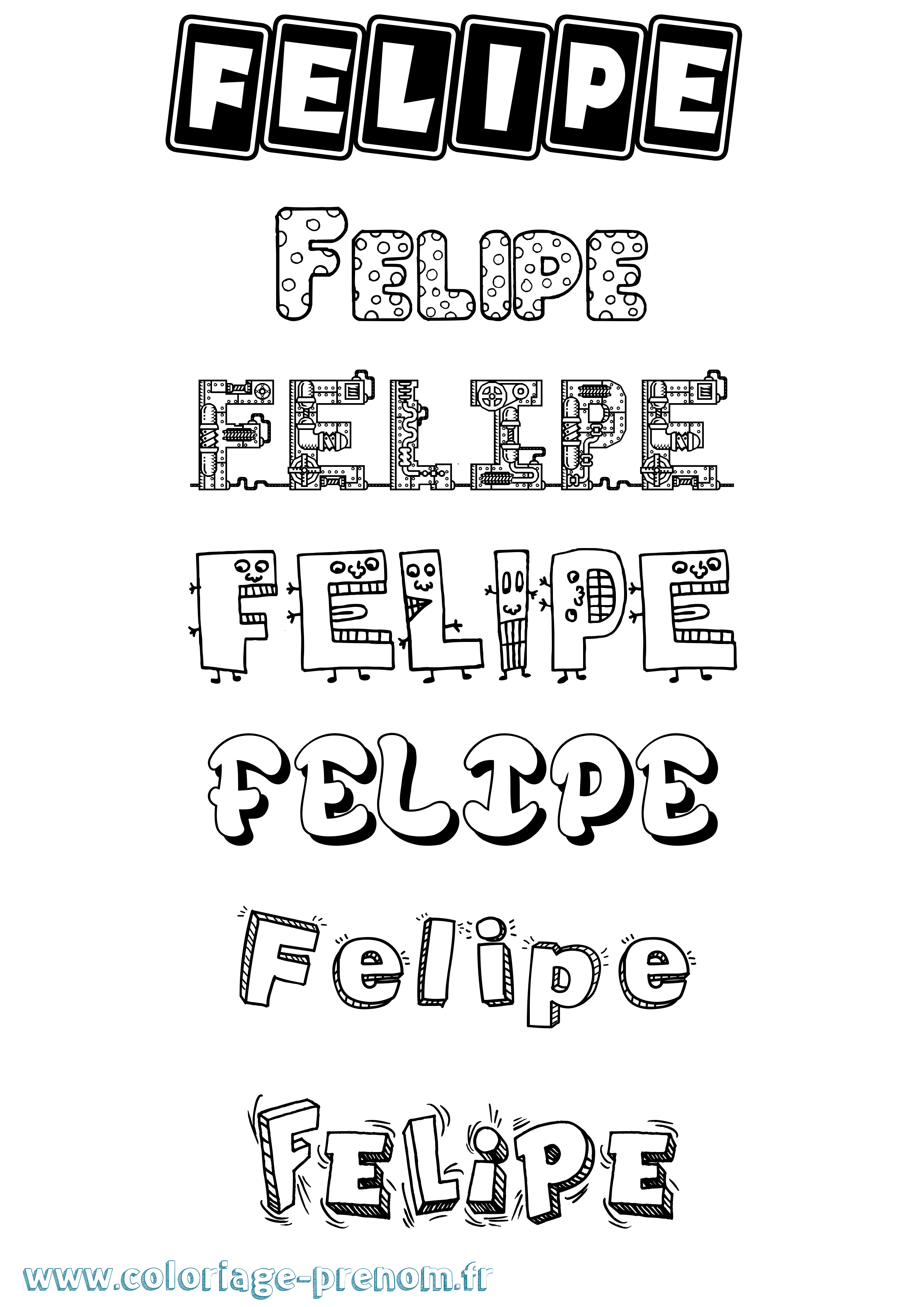 Coloriage prénom Felipe Fun