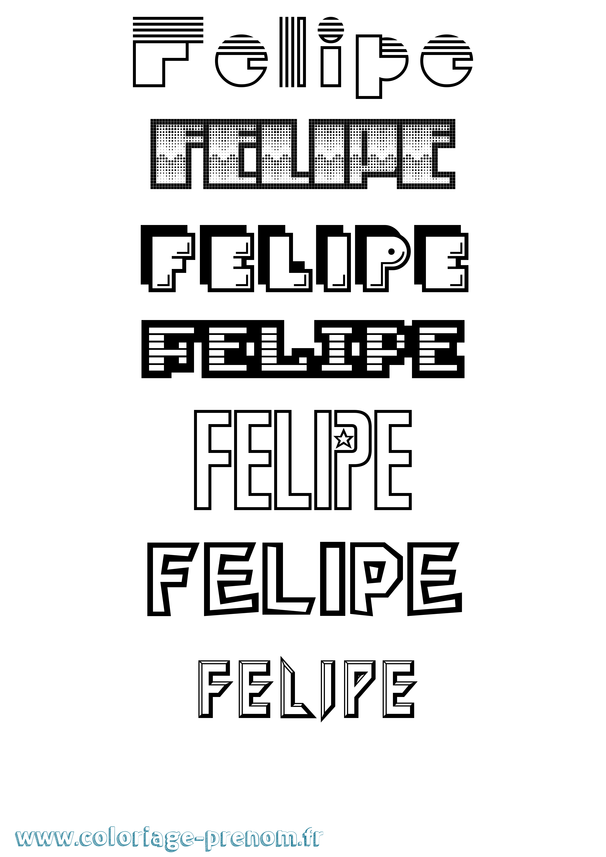 Coloriage prénom Felipe Jeux Vidéos