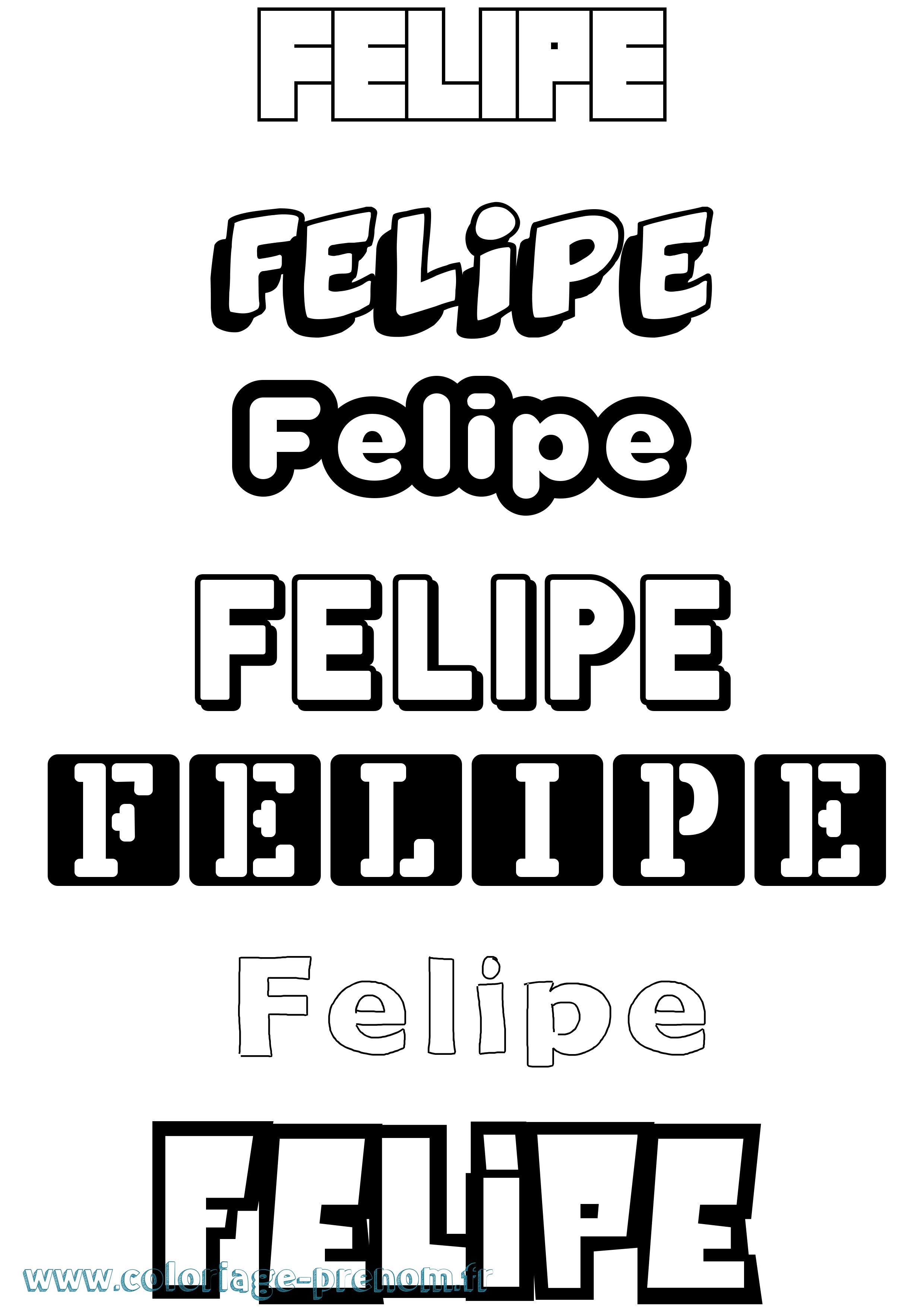 Coloriage prénom Felipe Simple