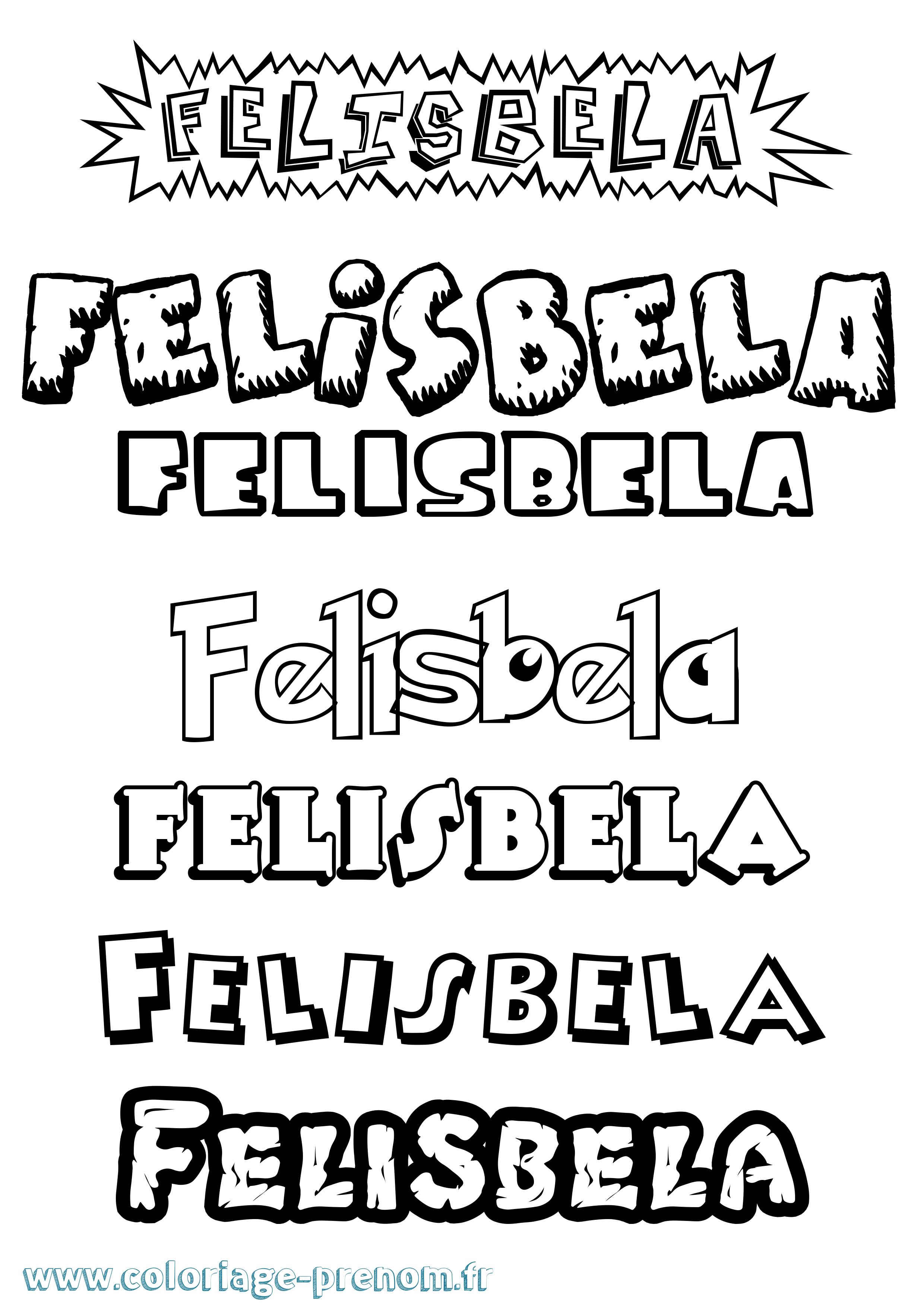 Coloriage prénom Felisbela Dessin Animé